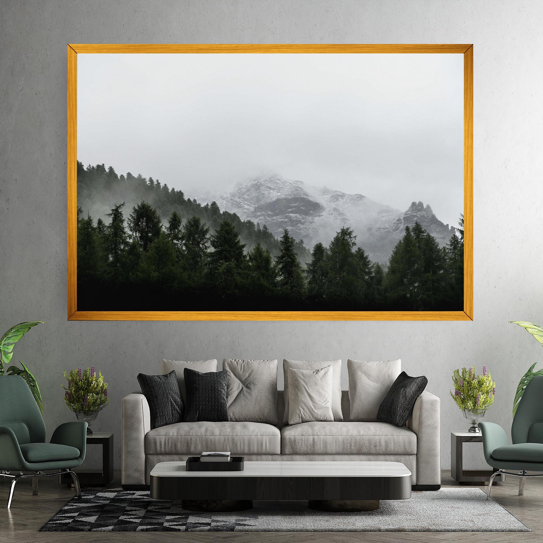 Leinwandbild Foggy Mountain Forest mockup 7