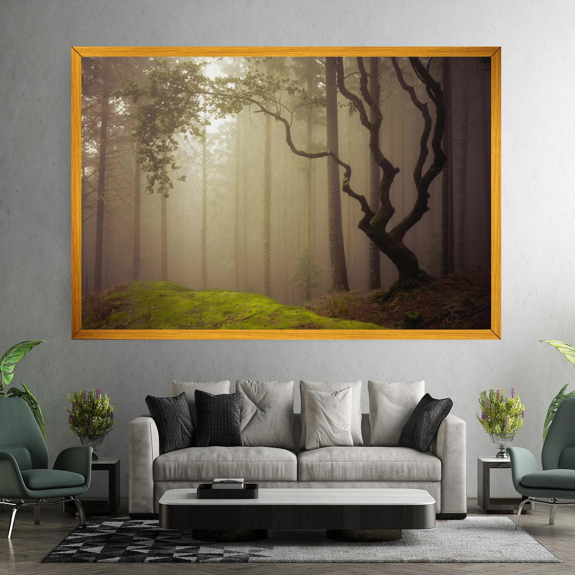 Leinwandbild Foggy Tree Art mockup 7