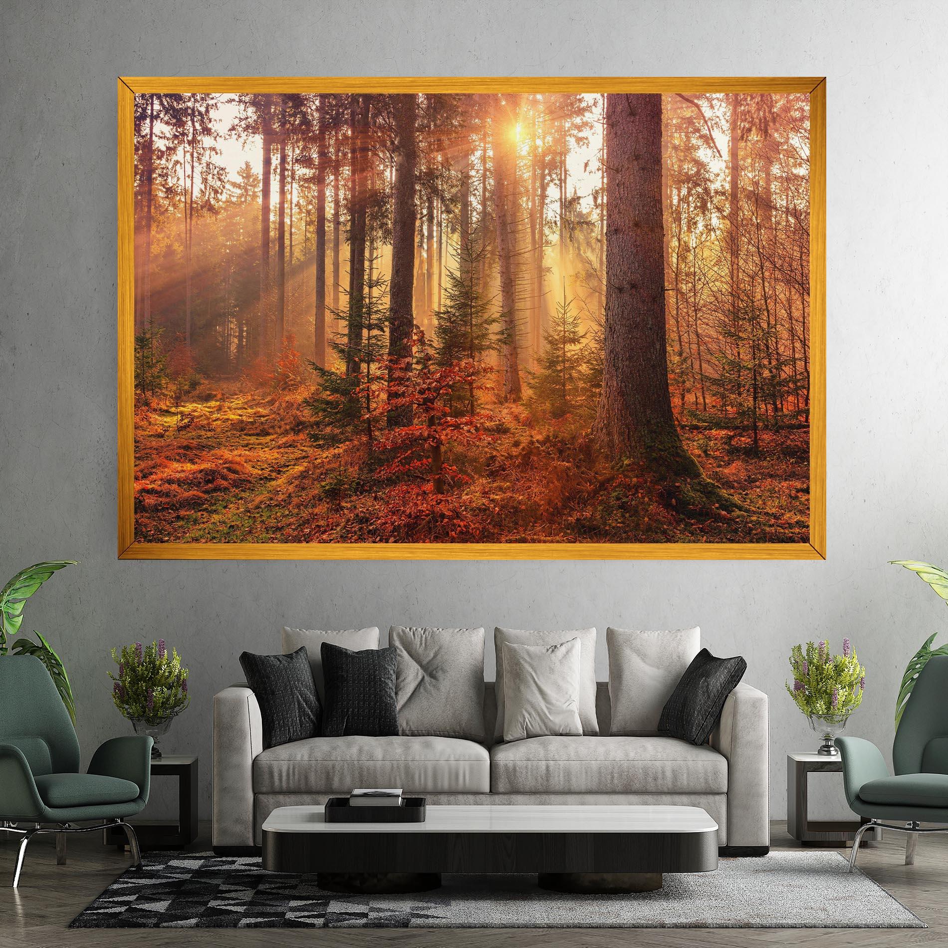 Leinwandbild Orange Light Forest mockup 7