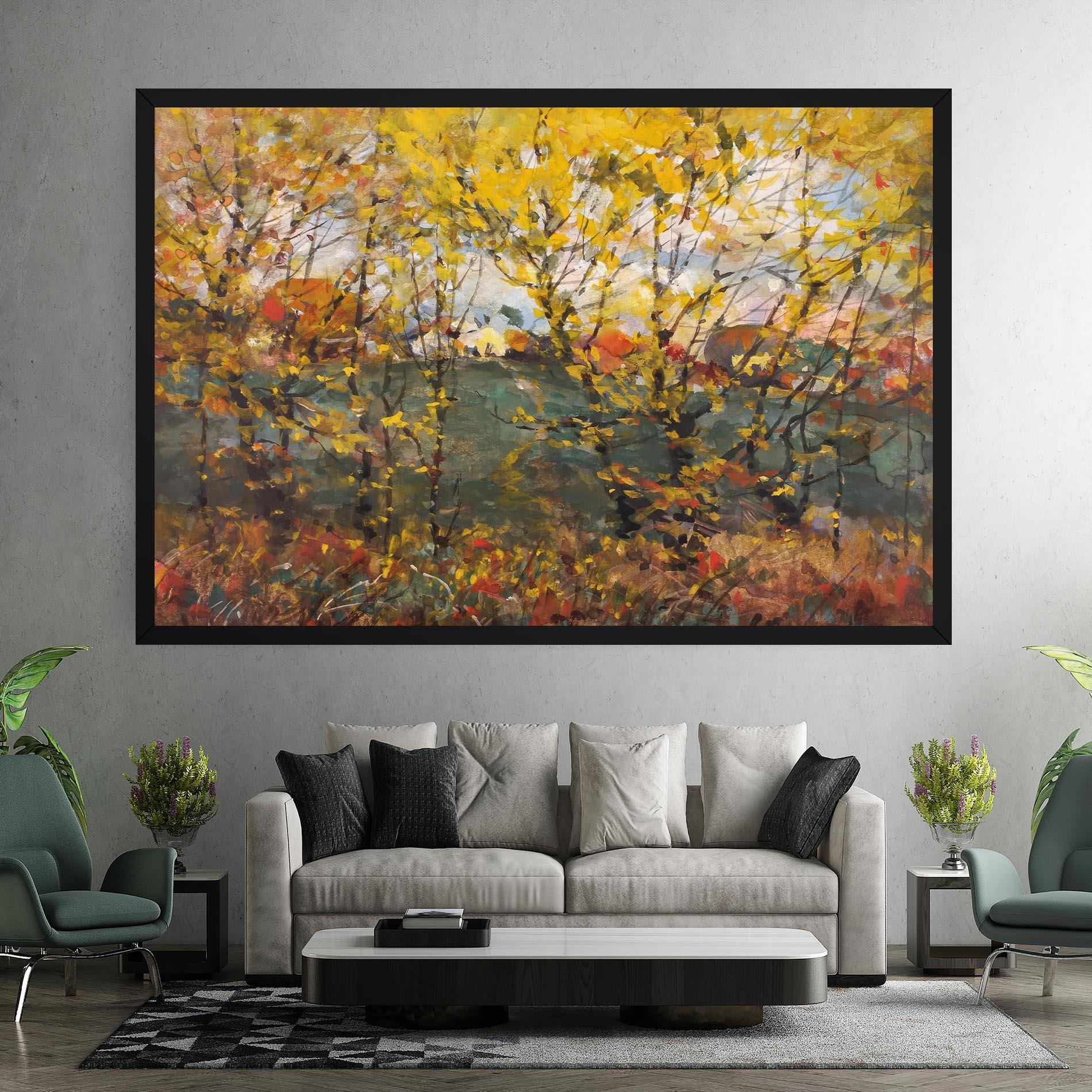 Leinwandbild Autumn Painting Tree mockup 7