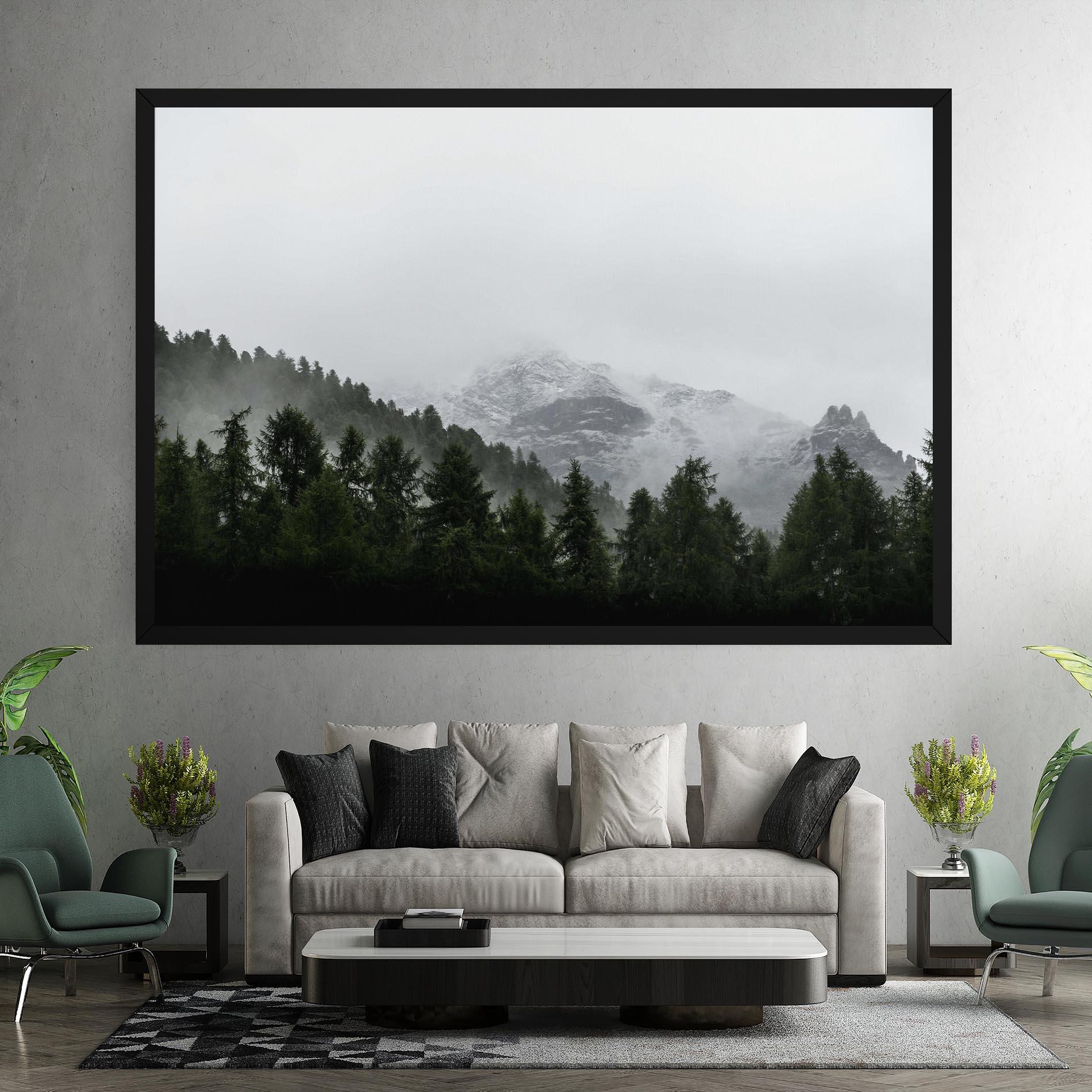 Leinwandbild Foggy Mountain Forest mockup 7