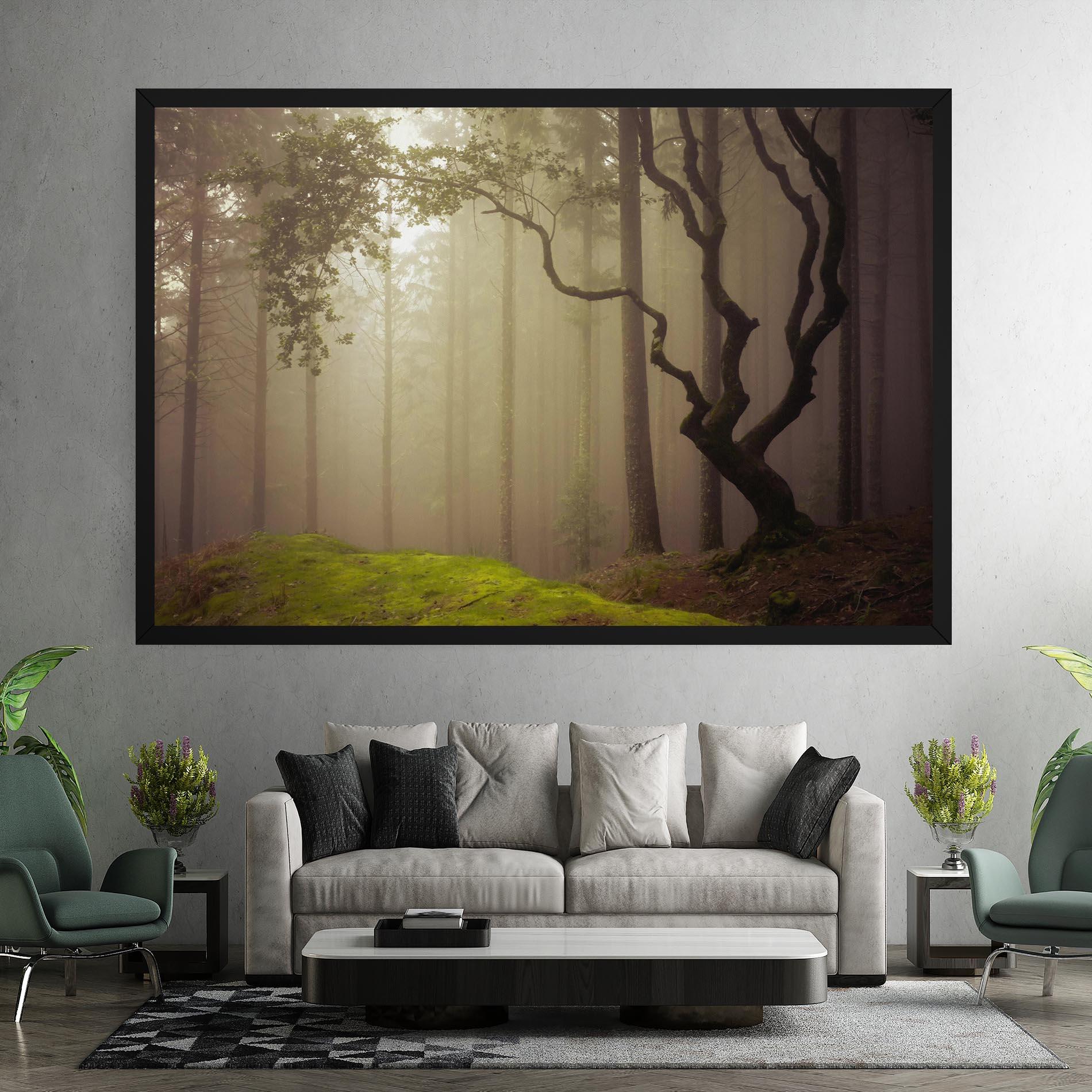 Leinwandbild Foggy Tree Art mockup 7