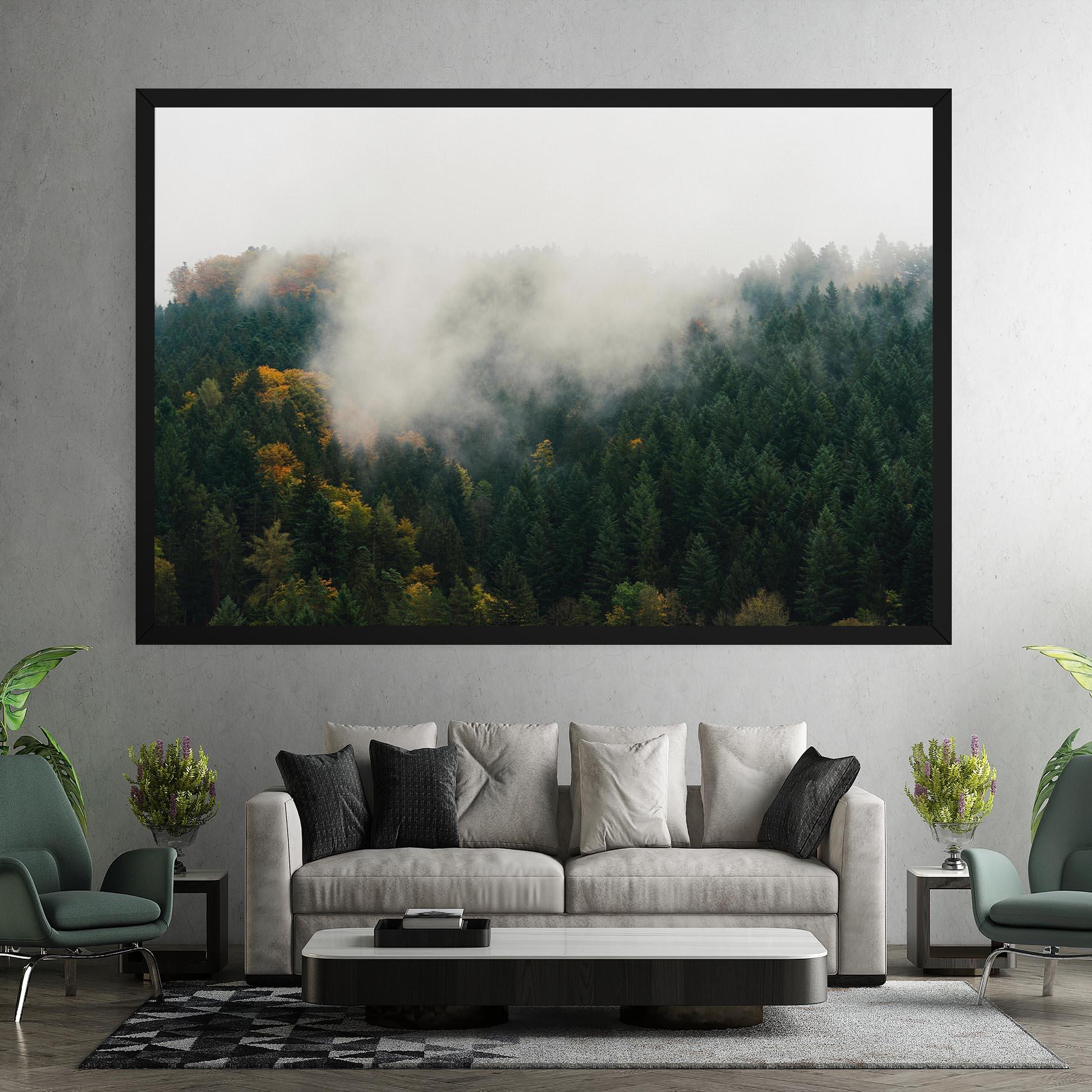 Leinwandbild Foggy Tree Forest mockup 7