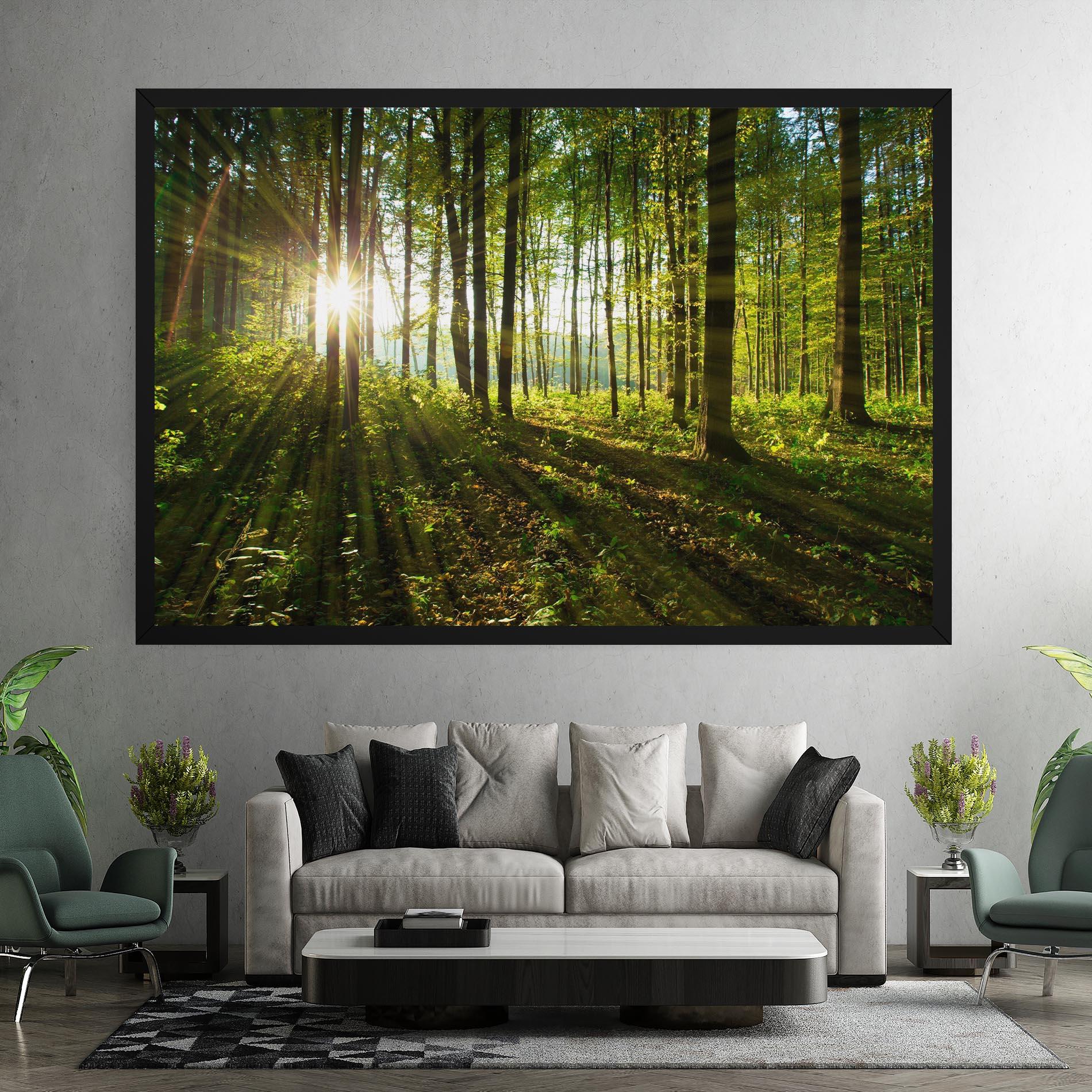 Leinwandbild Green Light Forest mockup 7