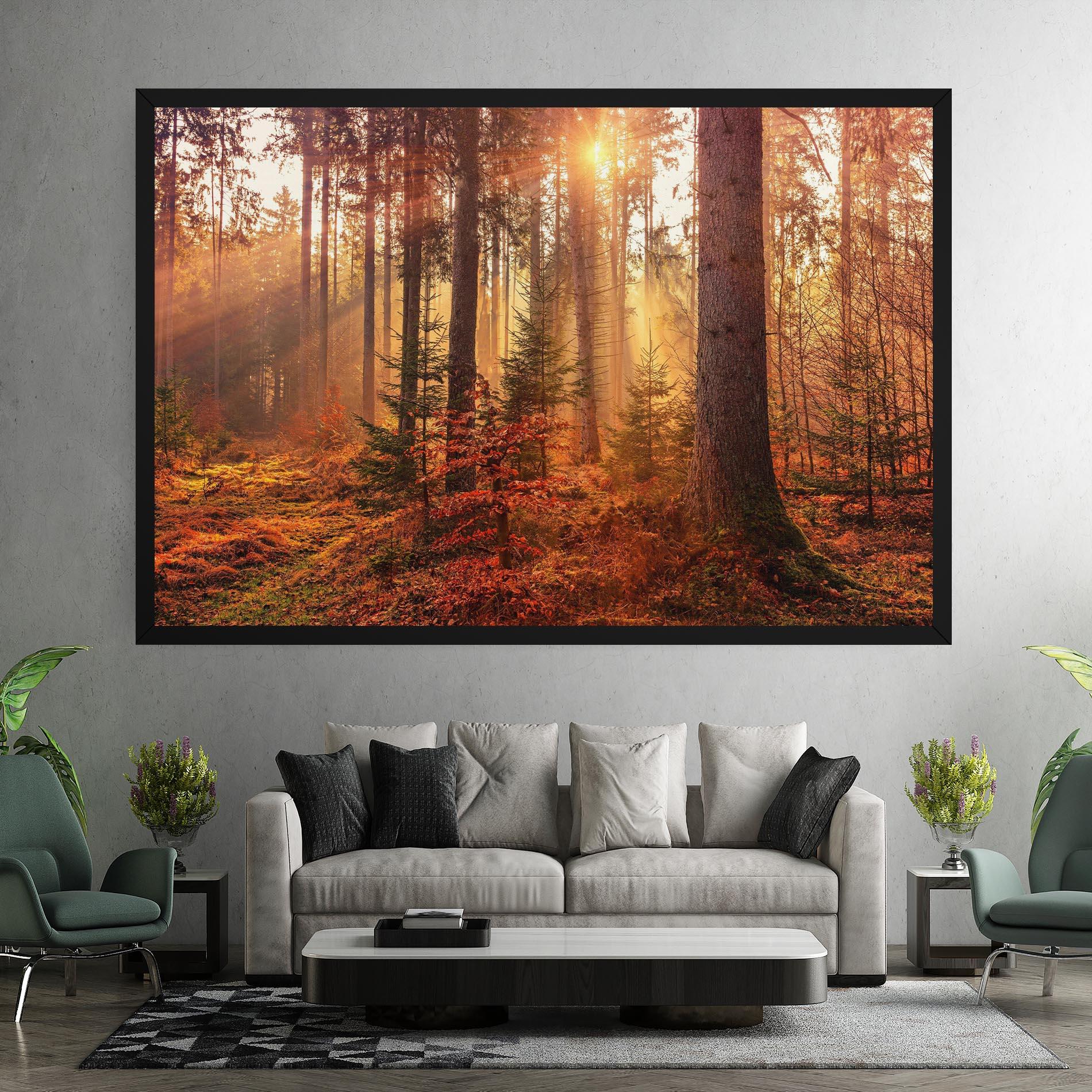 Leinwandbild Orange Light Forest mockup 7