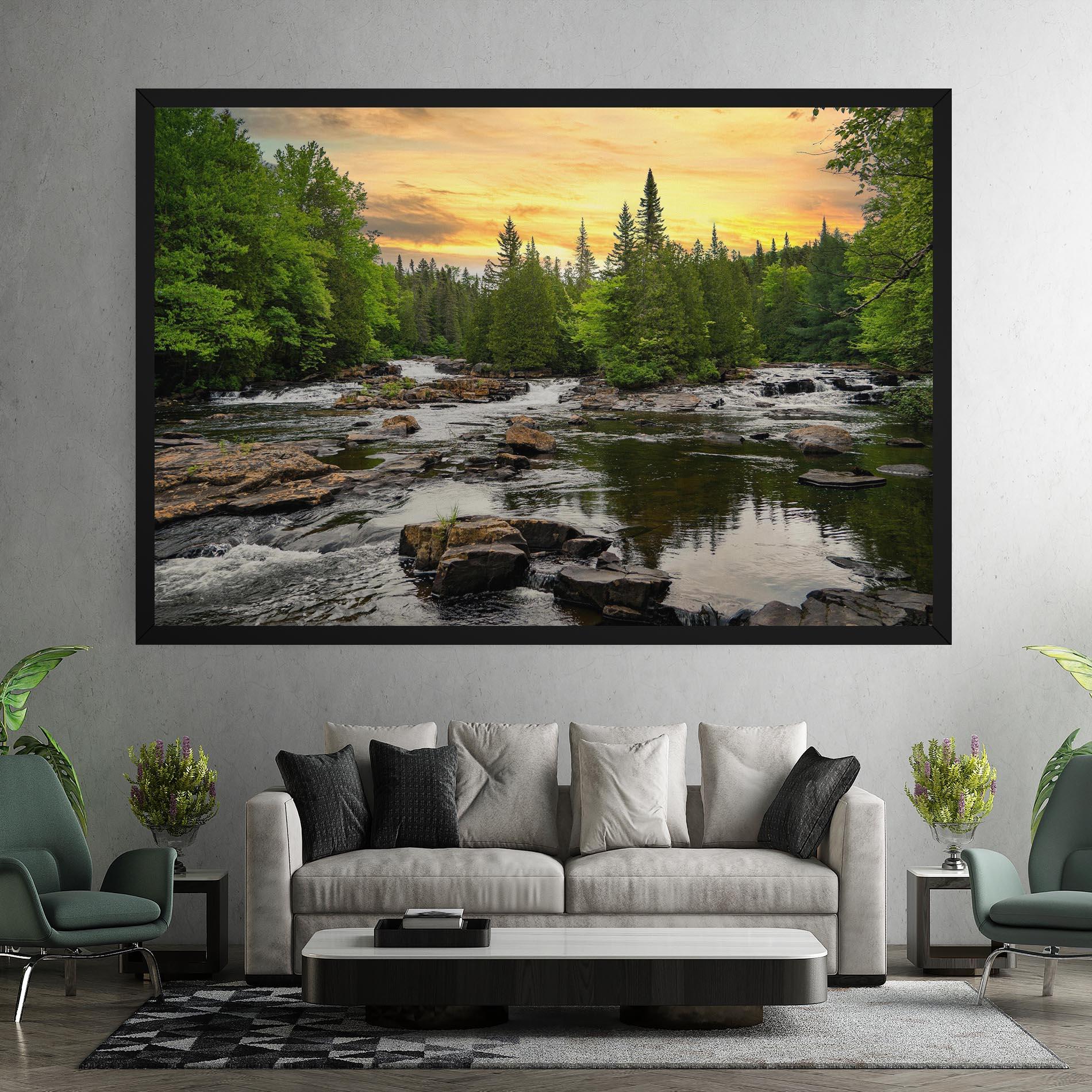 Leinwandbild Small River Forest mockup 7