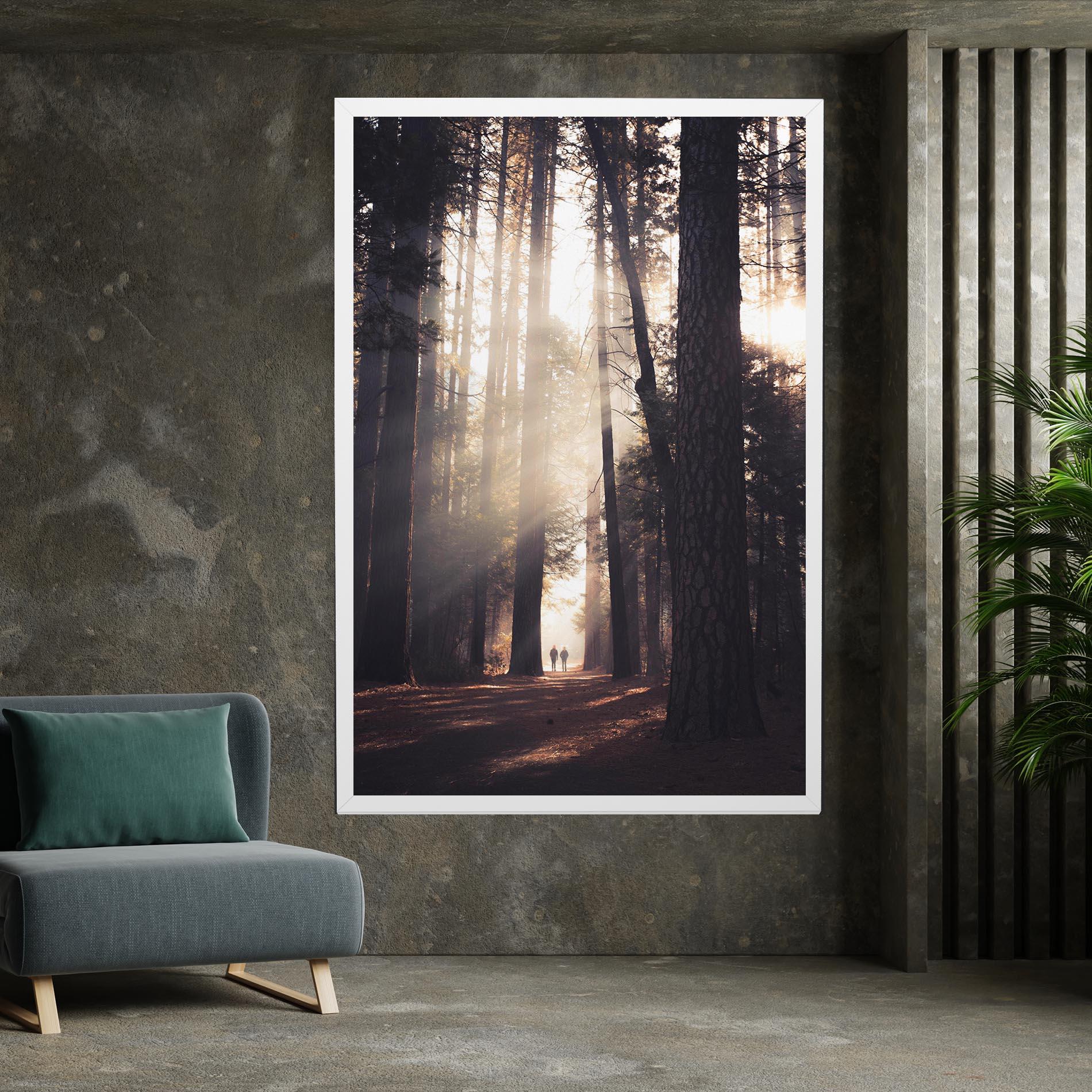 Leinwandbild Foggy Couple Forest mockup 7