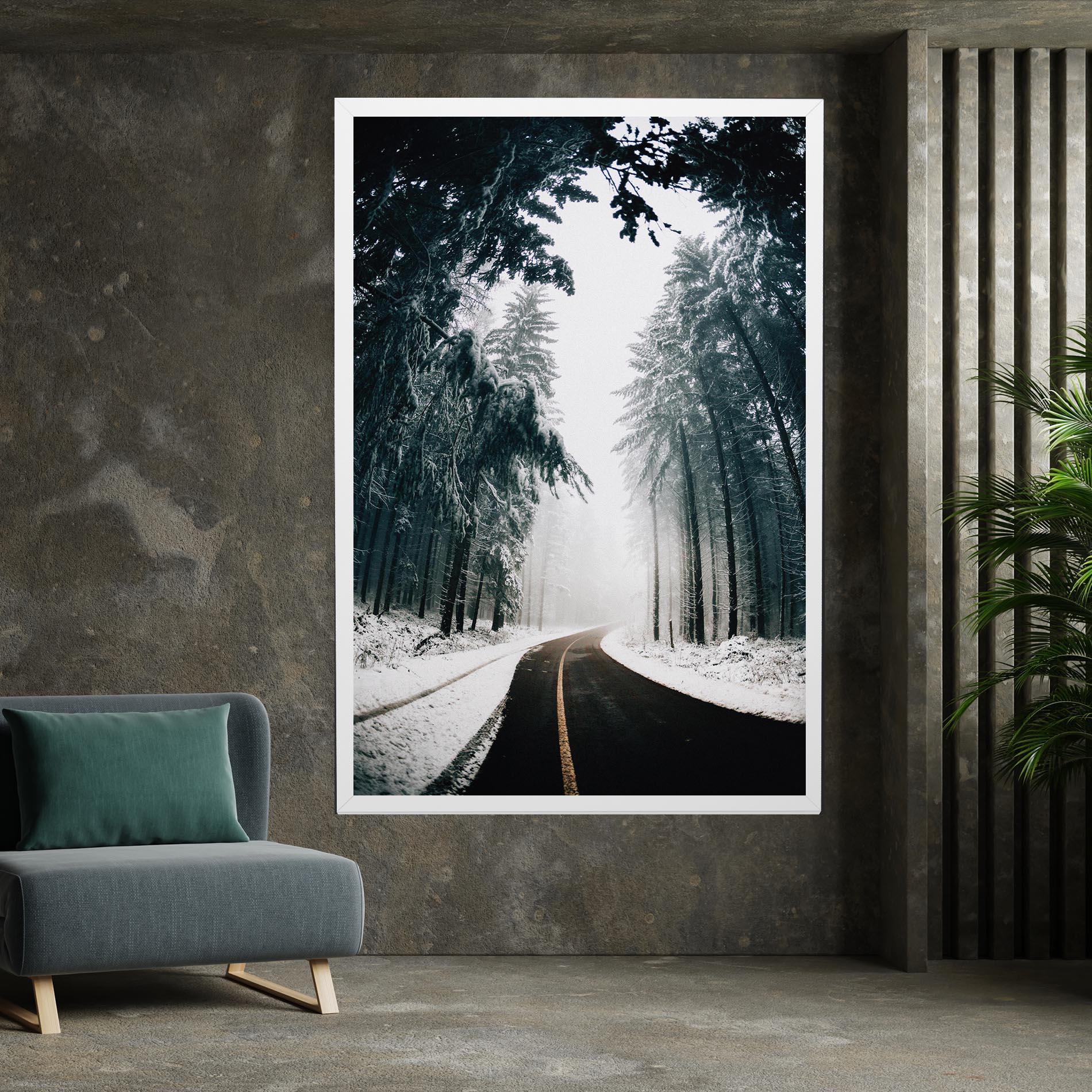 Leinwandbild Snow Road Dorest mockup 7