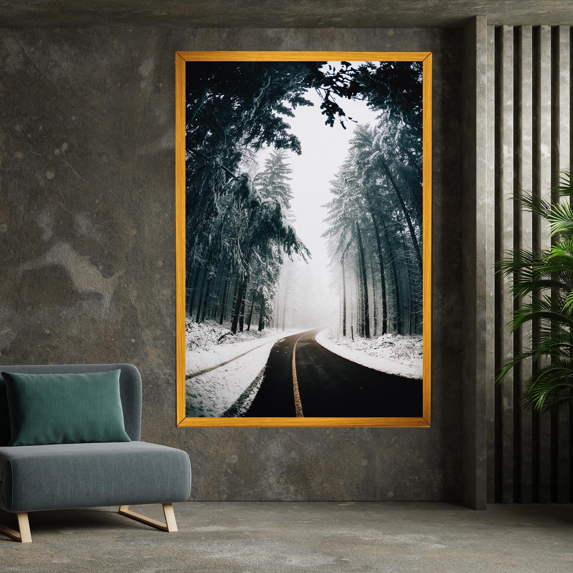 Leinwandbild Snow Road Dorest mockup 7