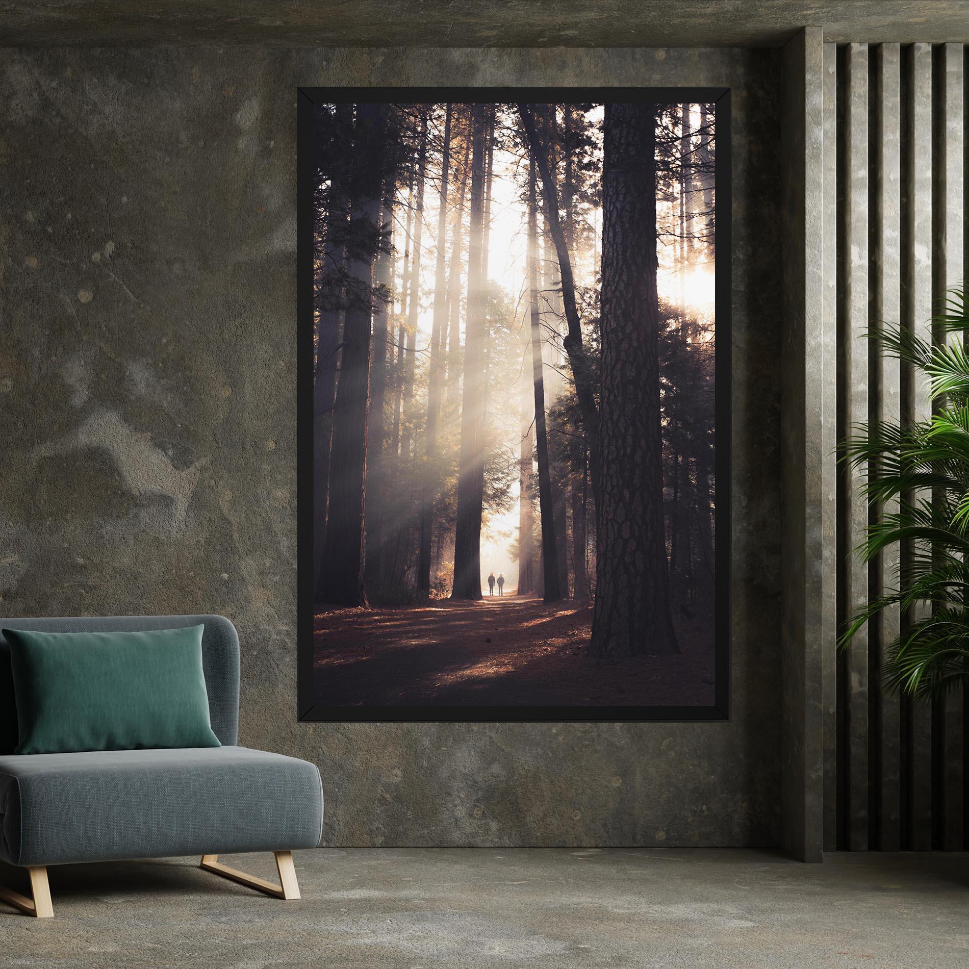 Leinwandbild Foggy Couple Forest mockup 7