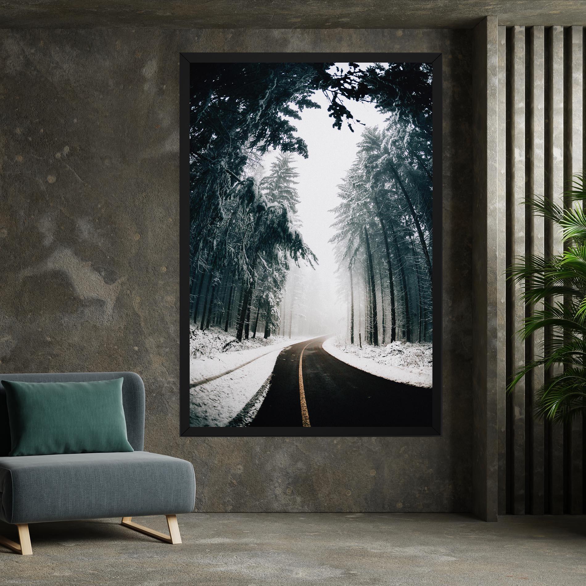 Leinwandbild Snow Road Dorest mockup 7