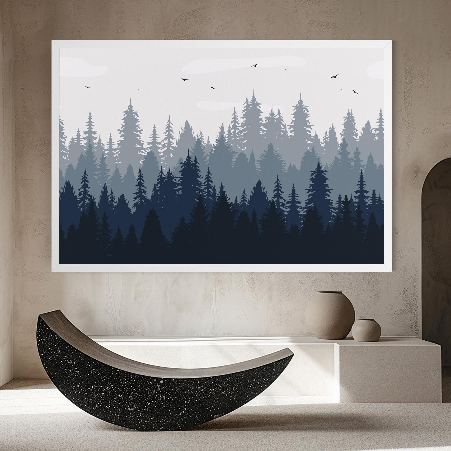 Leinwandbild Foggy Blue Forest mockup 8