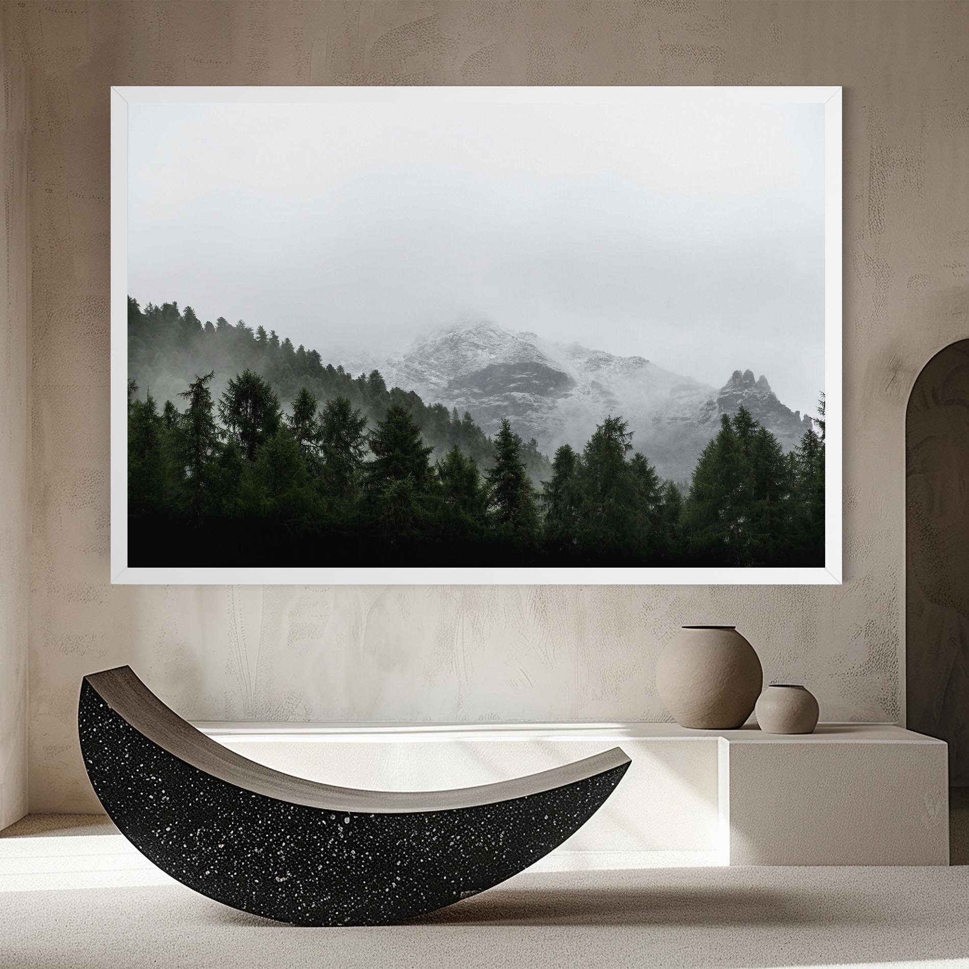 Leinwandbild Foggy Mountain Forest mockup 8