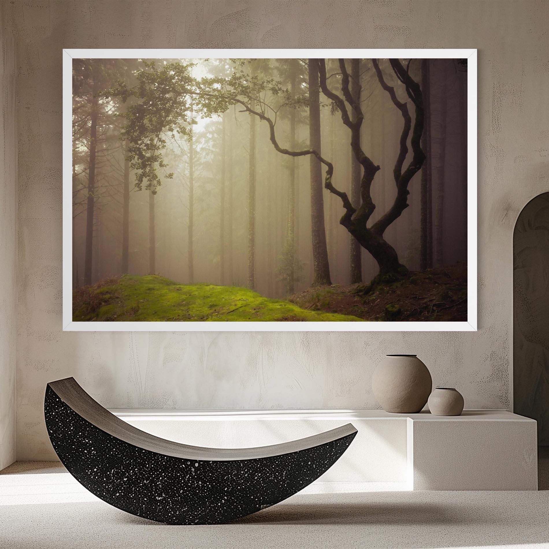 Leinwandbild Foggy Tree Art mockup 8