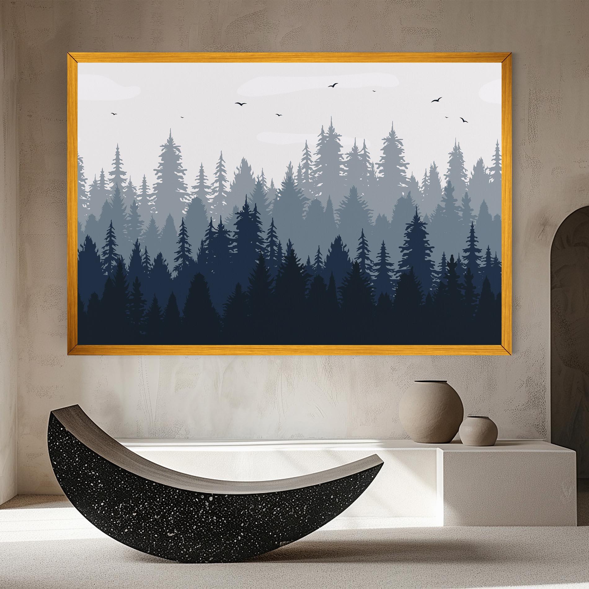Leinwandbild Foggy Blue Forest mockup 8