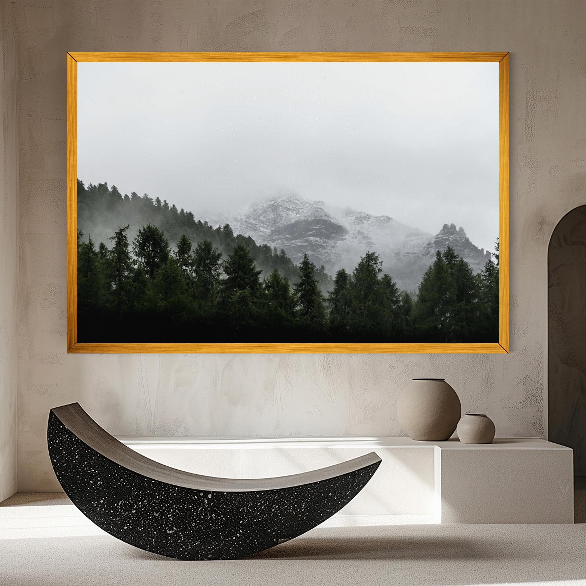 Leinwandbild Foggy Mountain Forest mockup 8