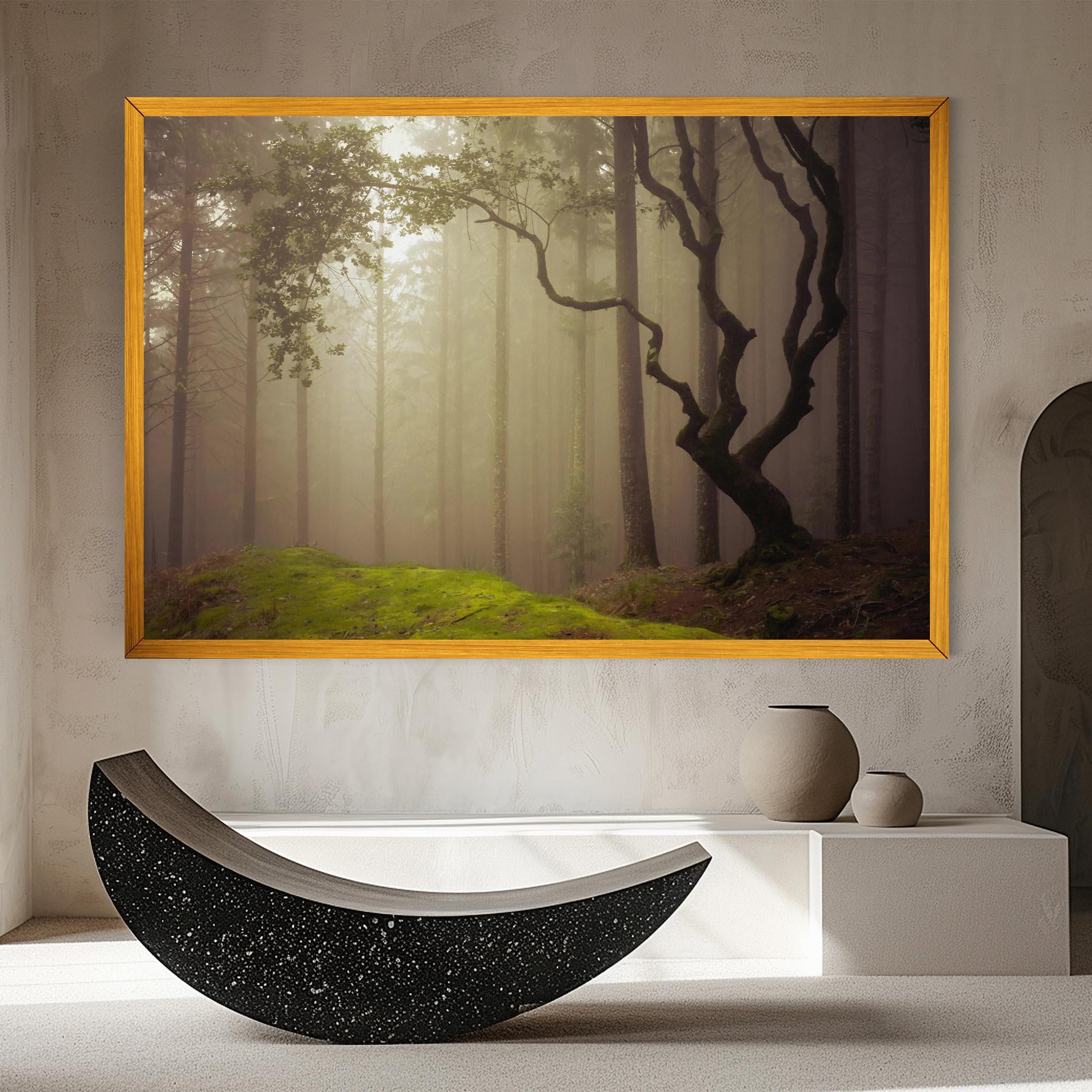 Leinwandbild Foggy Tree Art mockup 8