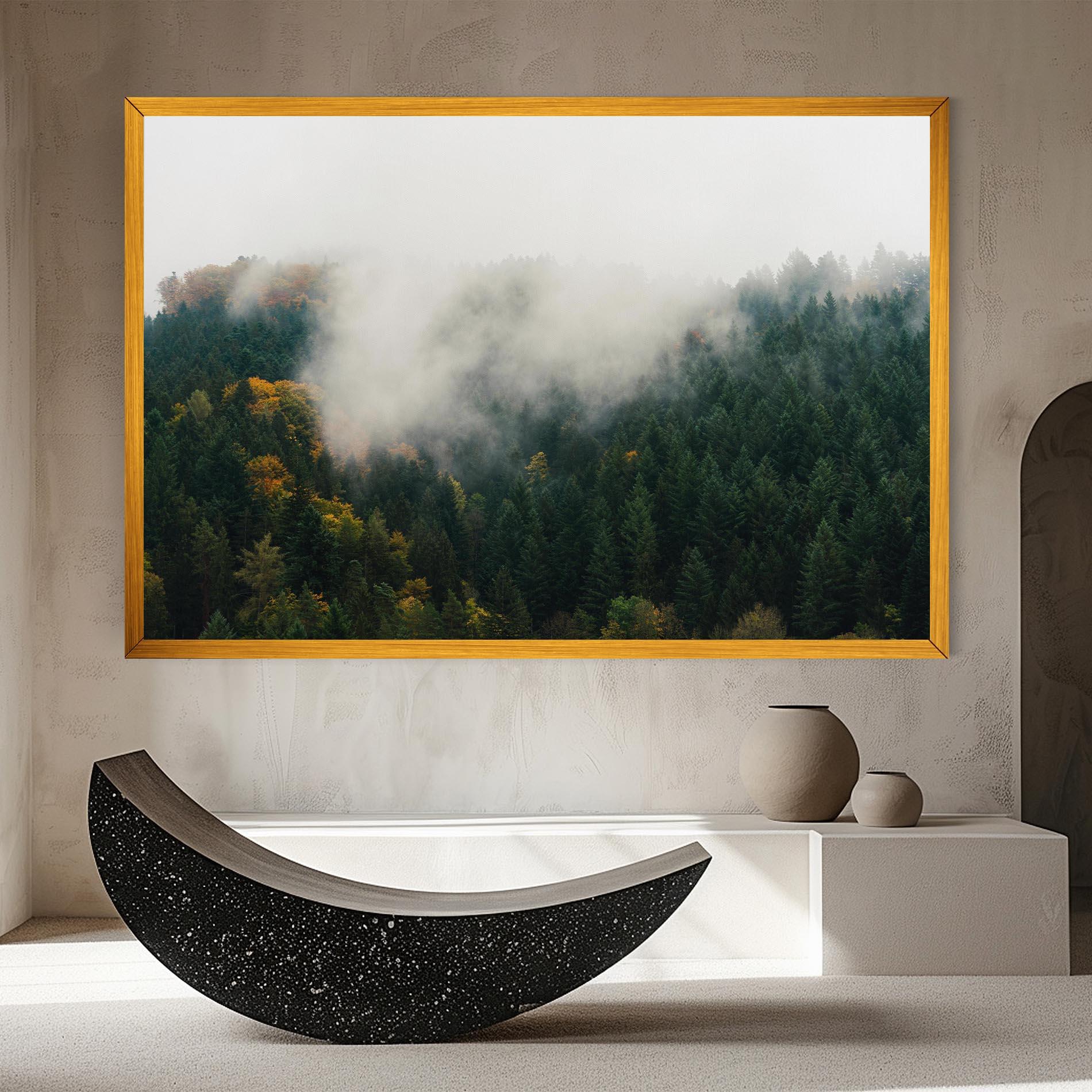 Leinwandbild Foggy Tree Forest mockup 8