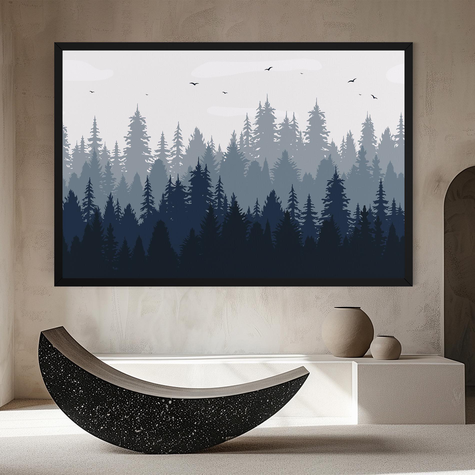 Leinwandbild Foggy Blue Forest mockup 8