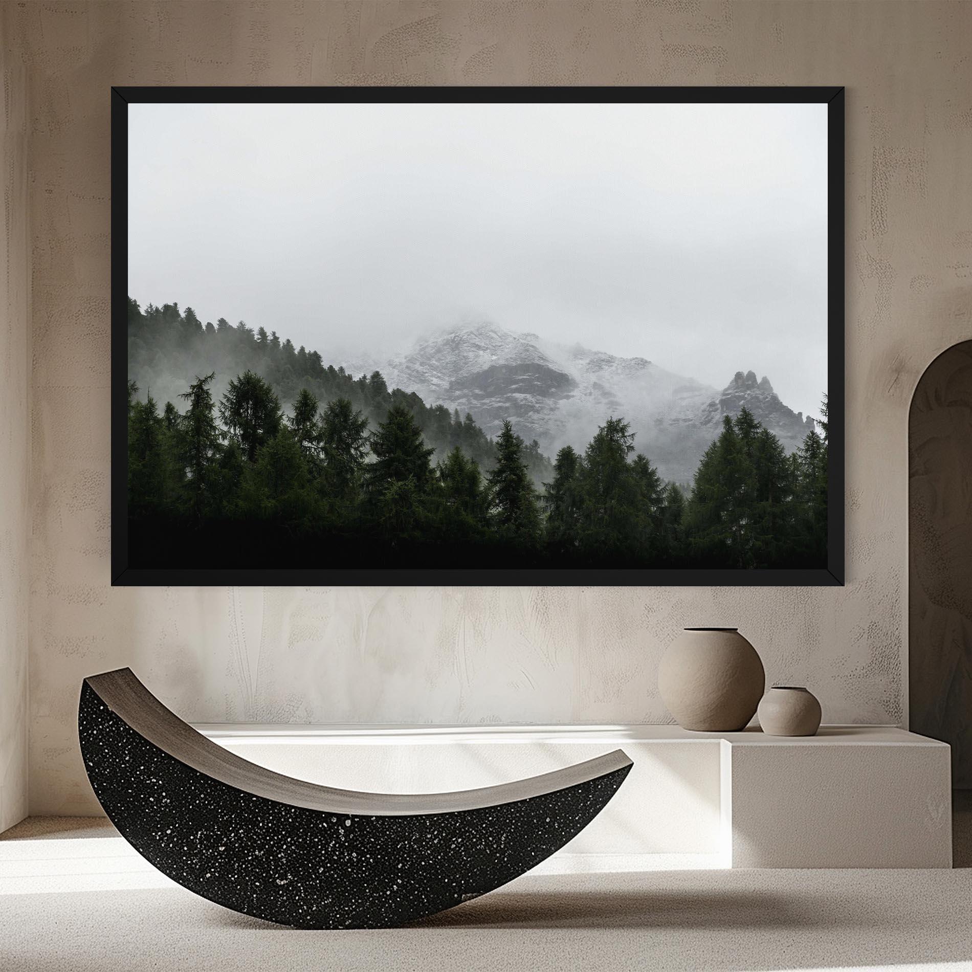 Leinwandbild Foggy Mountain Forest mockup 8