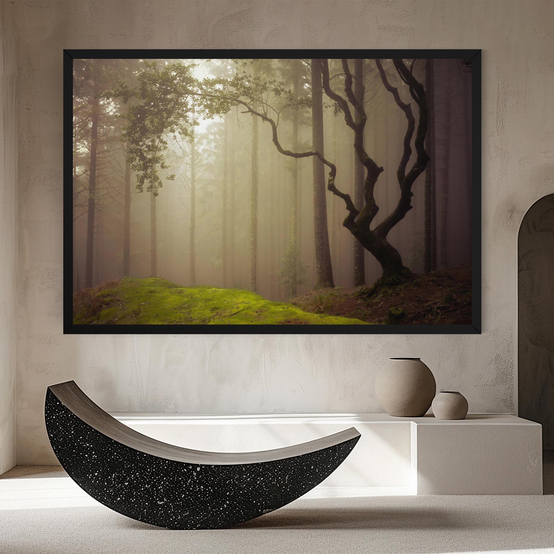 Leinwandbild Foggy Tree Art mockup 8