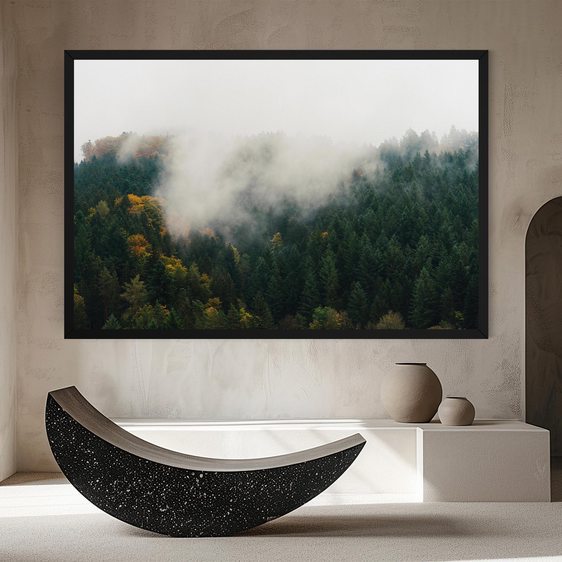 Leinwandbild Foggy Tree Forest mockup 8