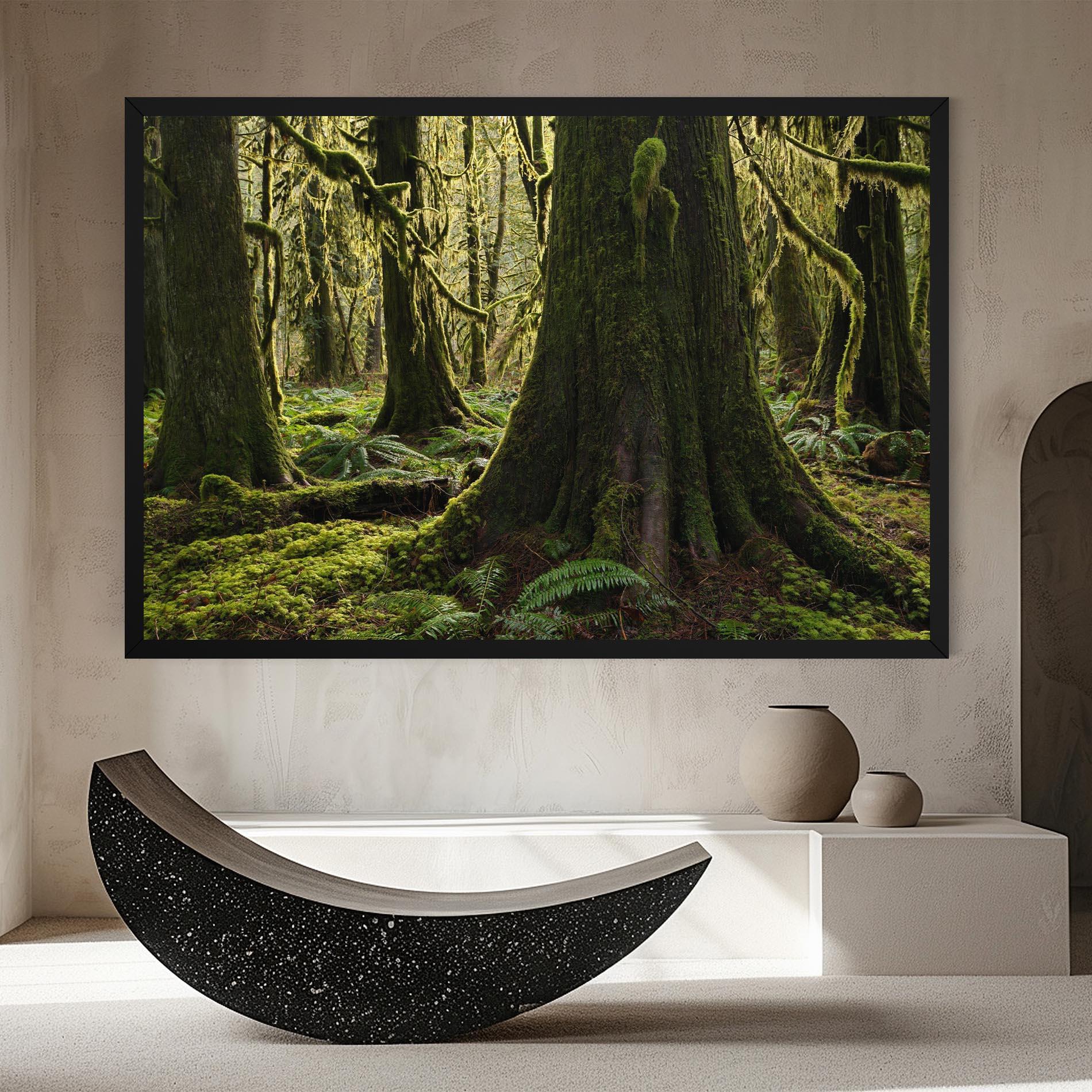 Leinwandbild Green Moss Forest mockup 8