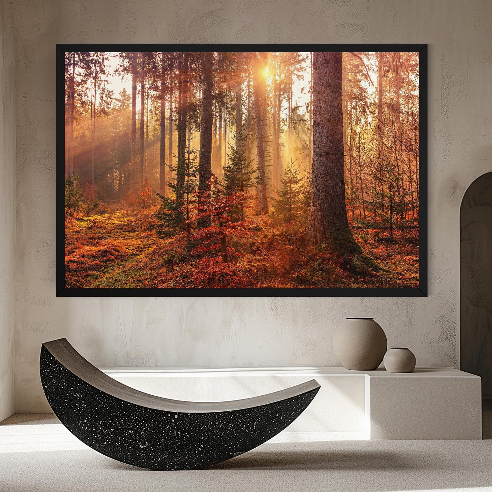 Leinwandbild Orange Light Forest mockup 8