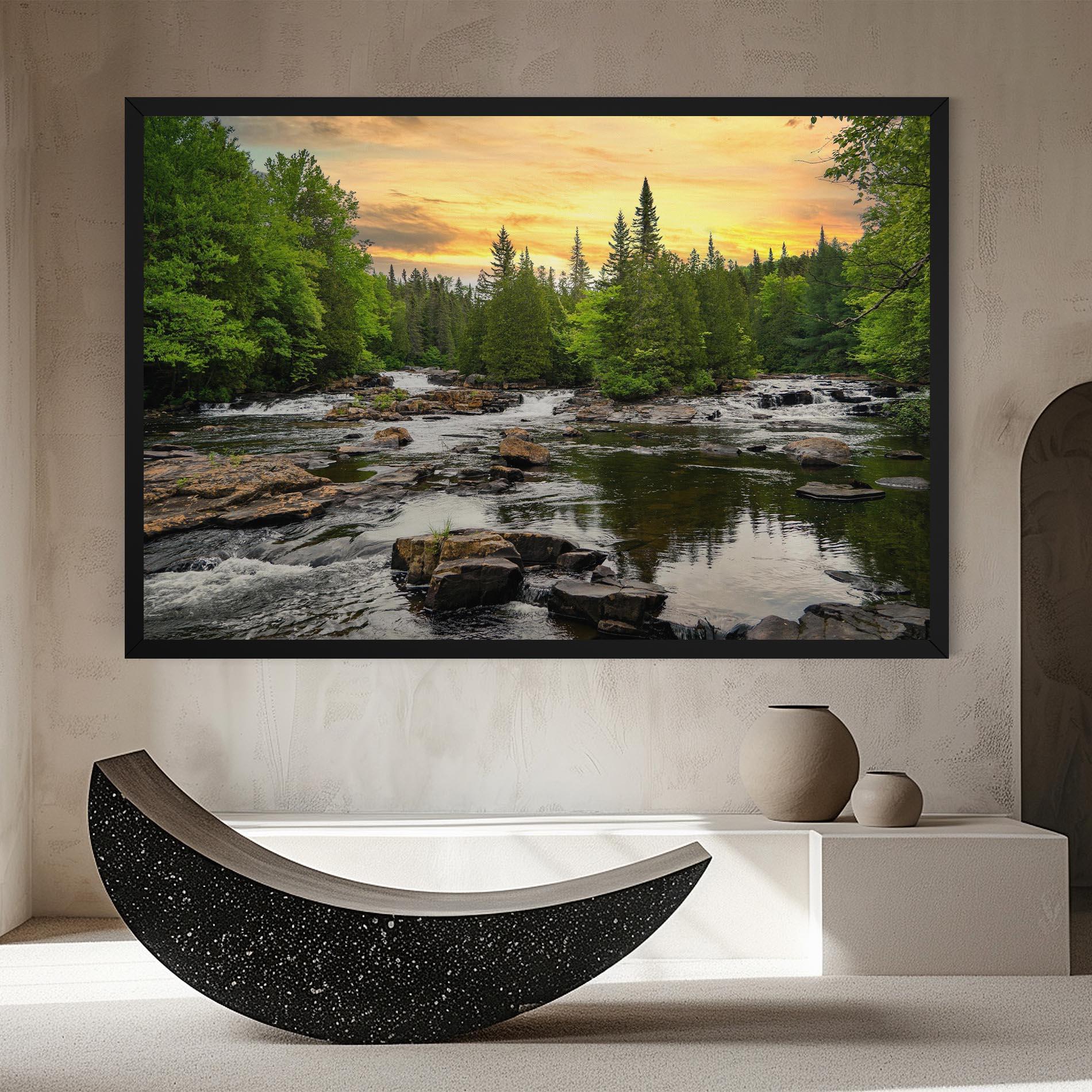 Leinwandbild Small River Forest mockup 8