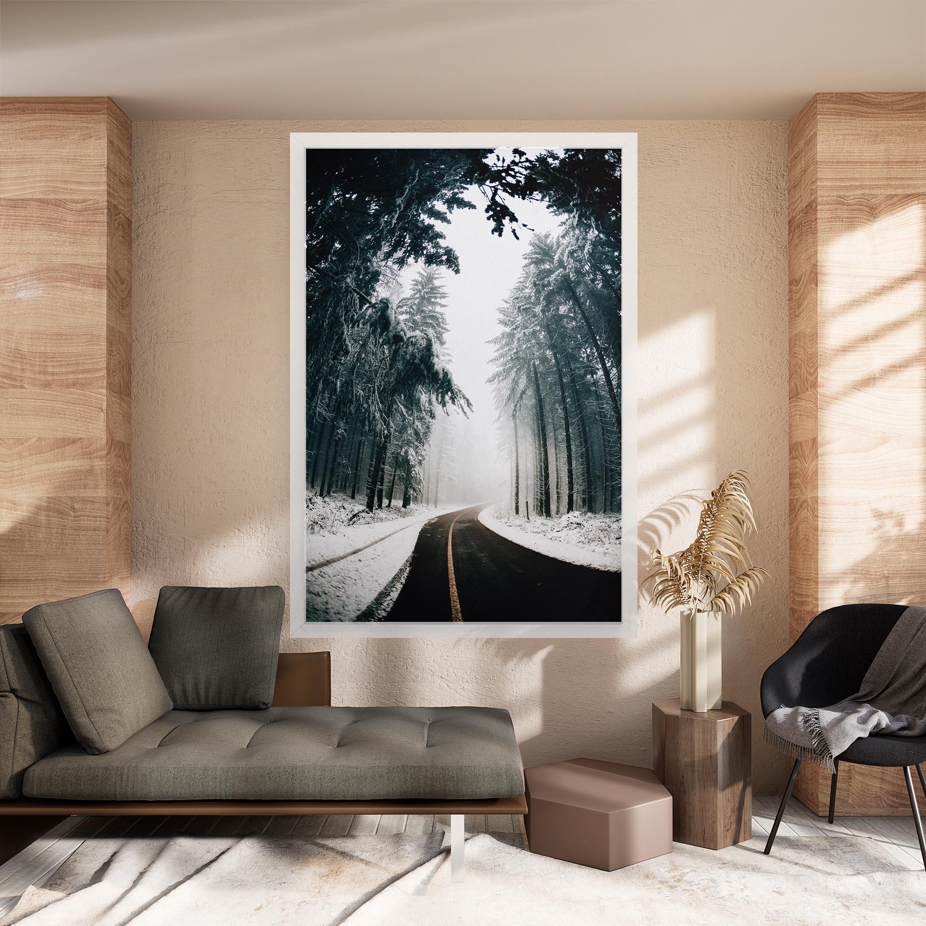 Leinwandbild Snow Road Dorest mockup 8