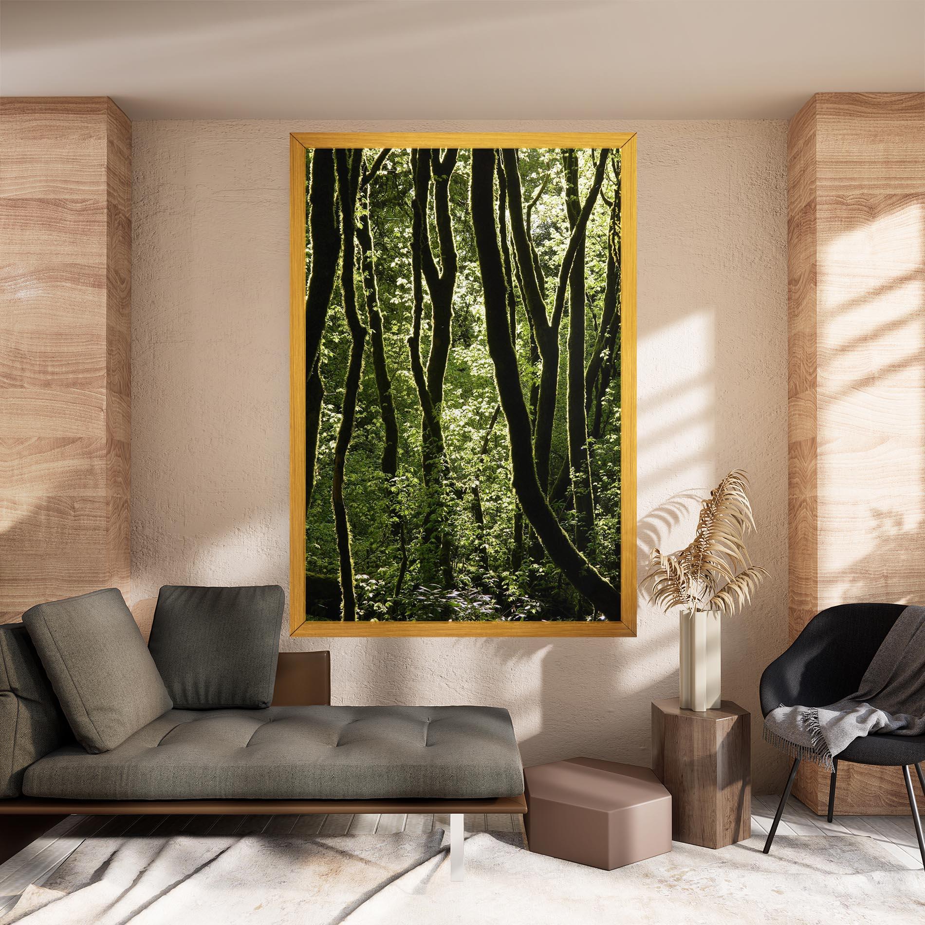 Leinwandbild Forest Black Trees mockup 8