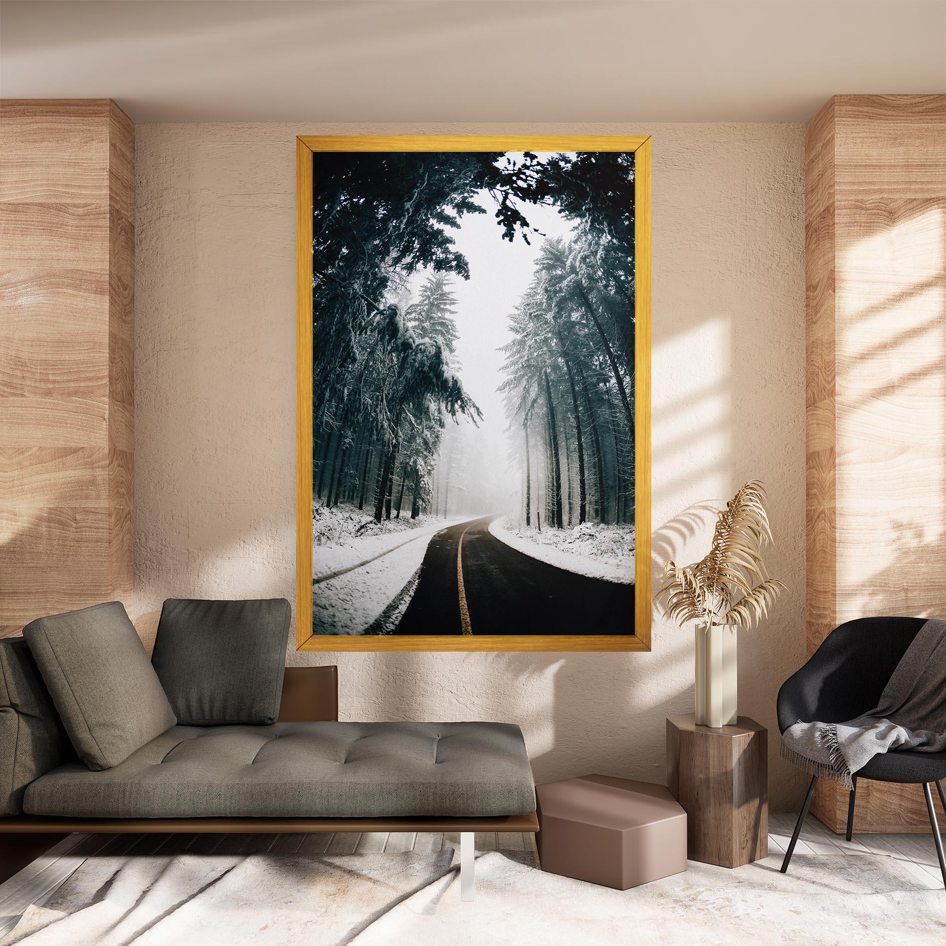 Leinwandbild Snow Road Dorest mockup 8