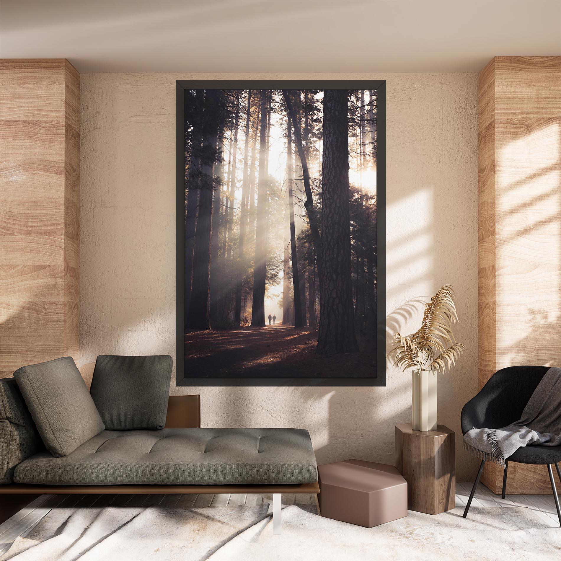 Leinwandbild Foggy Couple Forest mockup 8