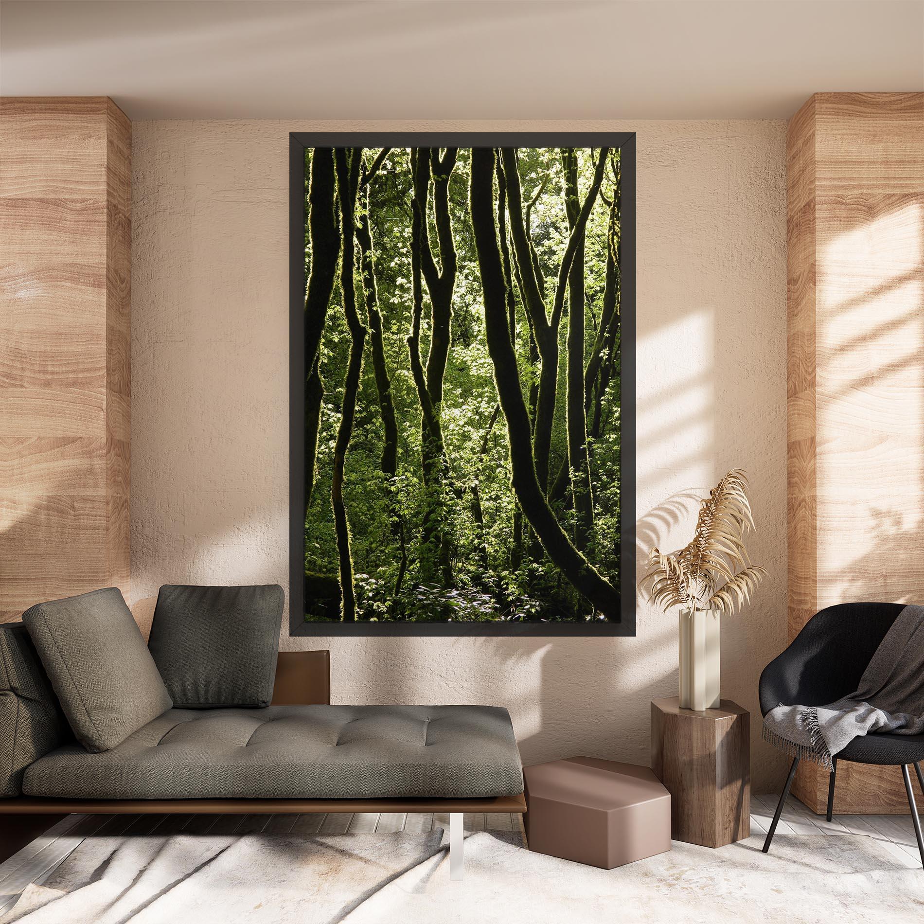 Leinwandbild Forest Black Trees mockup 8