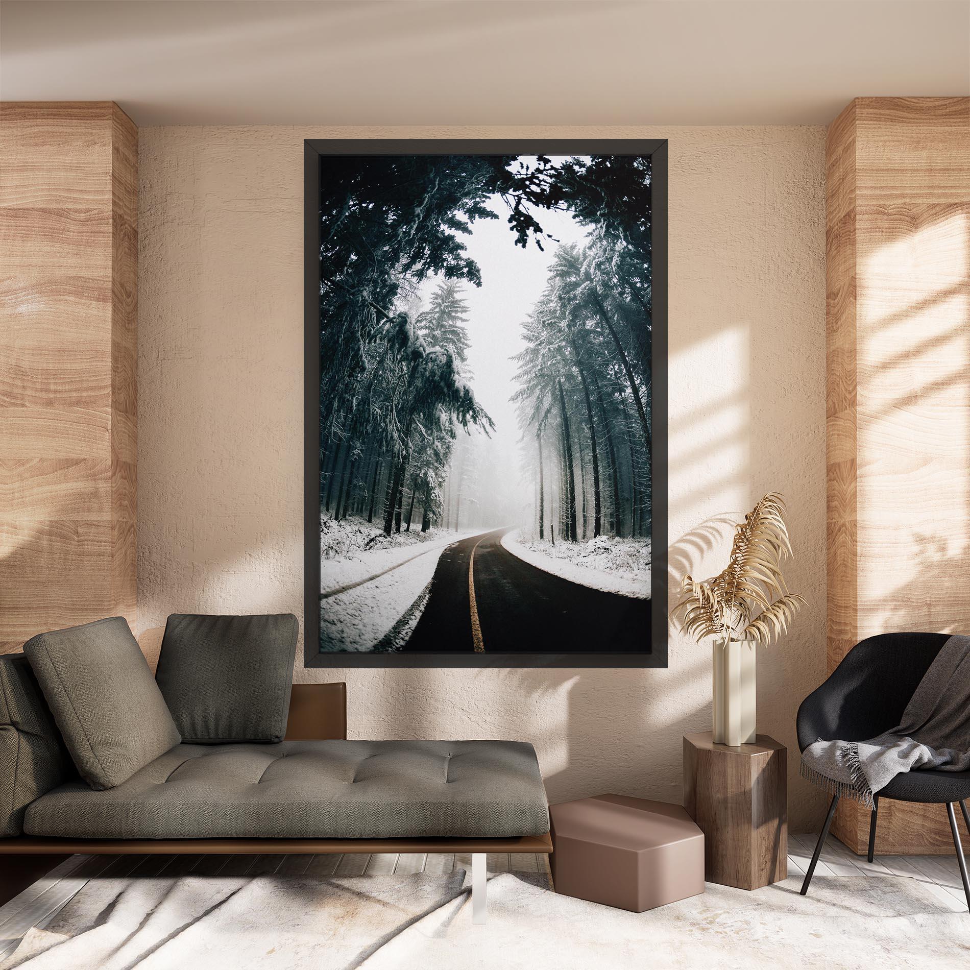 Leinwandbild Snow Road Dorest mockup 8