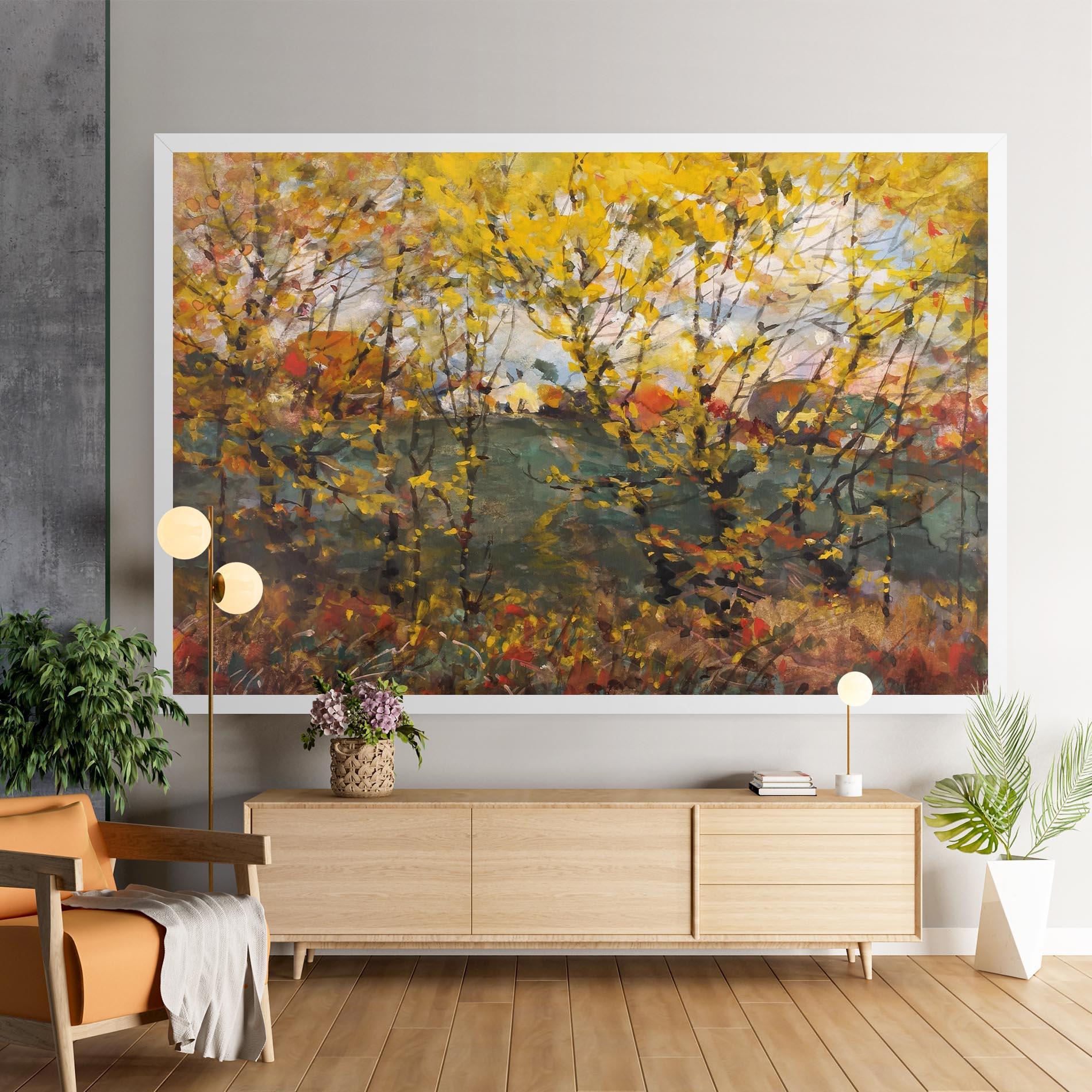 Leinwandbild Autumn Painting Tree mockup 9