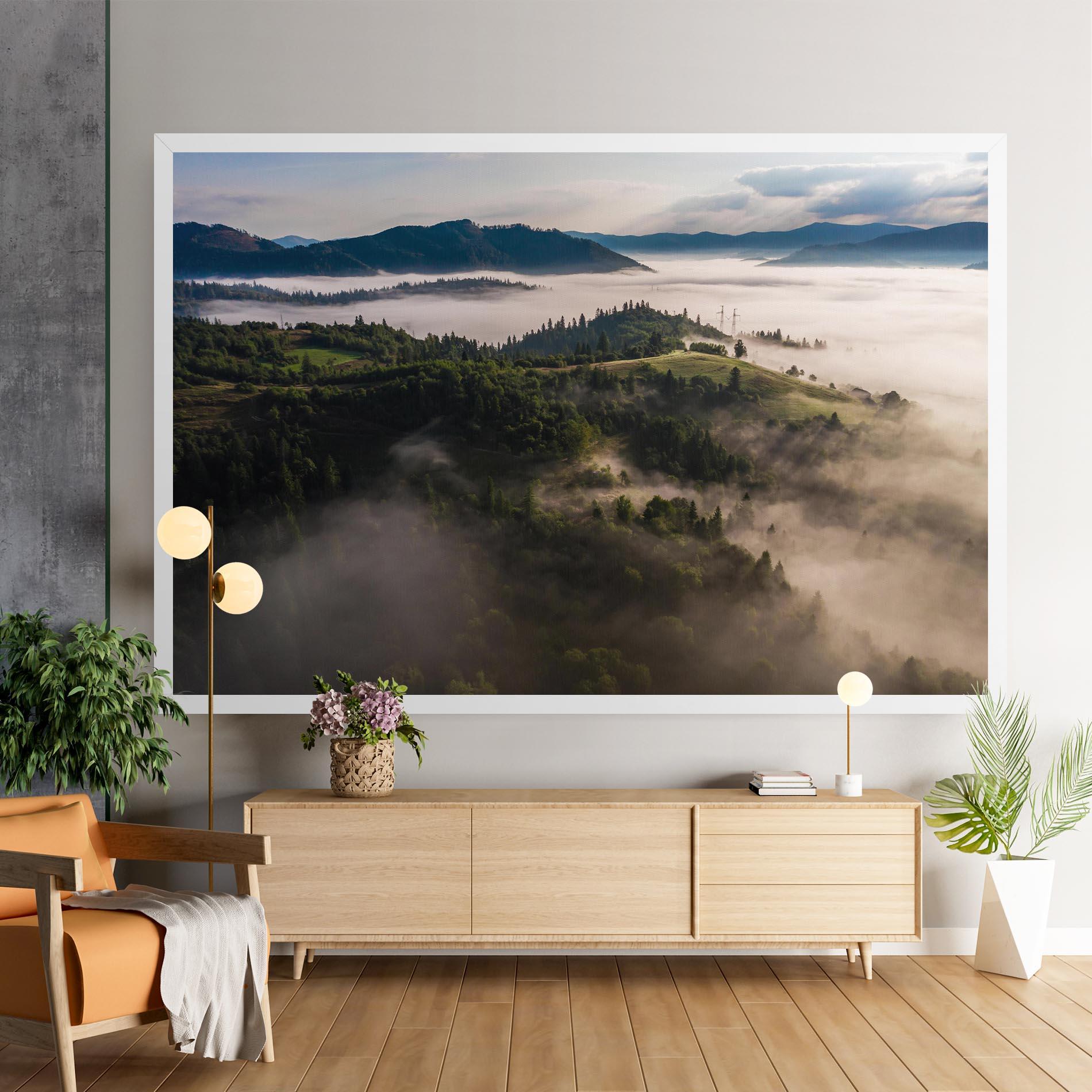 Leinwandbild Foggy Forest View mockup 9