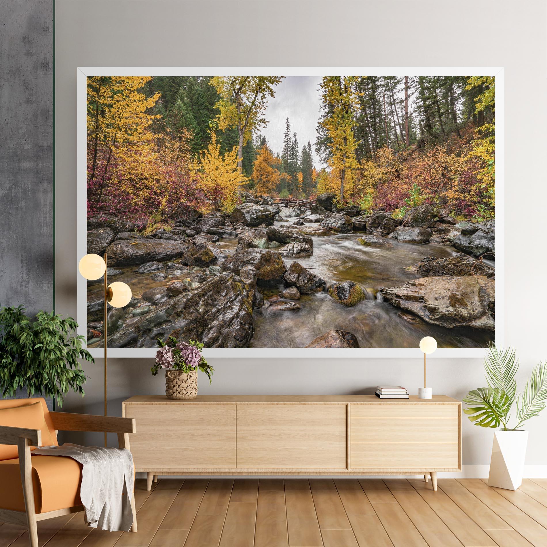 Leinwandbild Forest Lake Rocks mockup 9