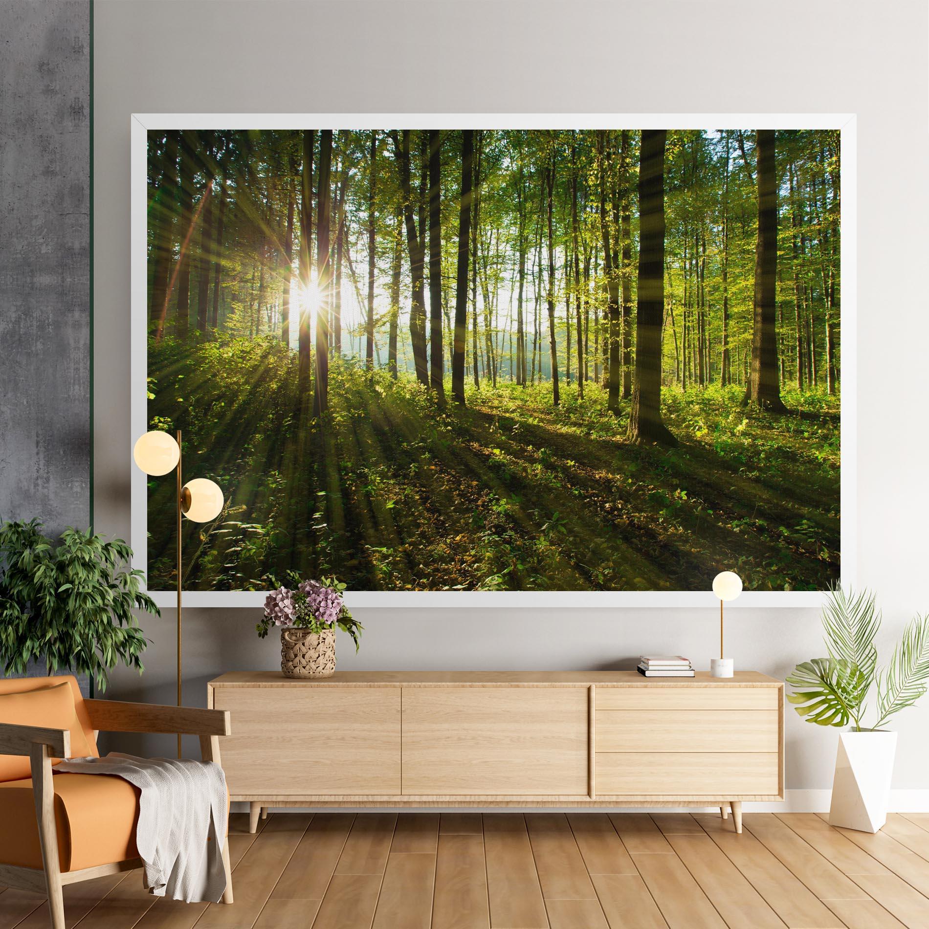 Leinwandbild Green Light Forest mockup 9