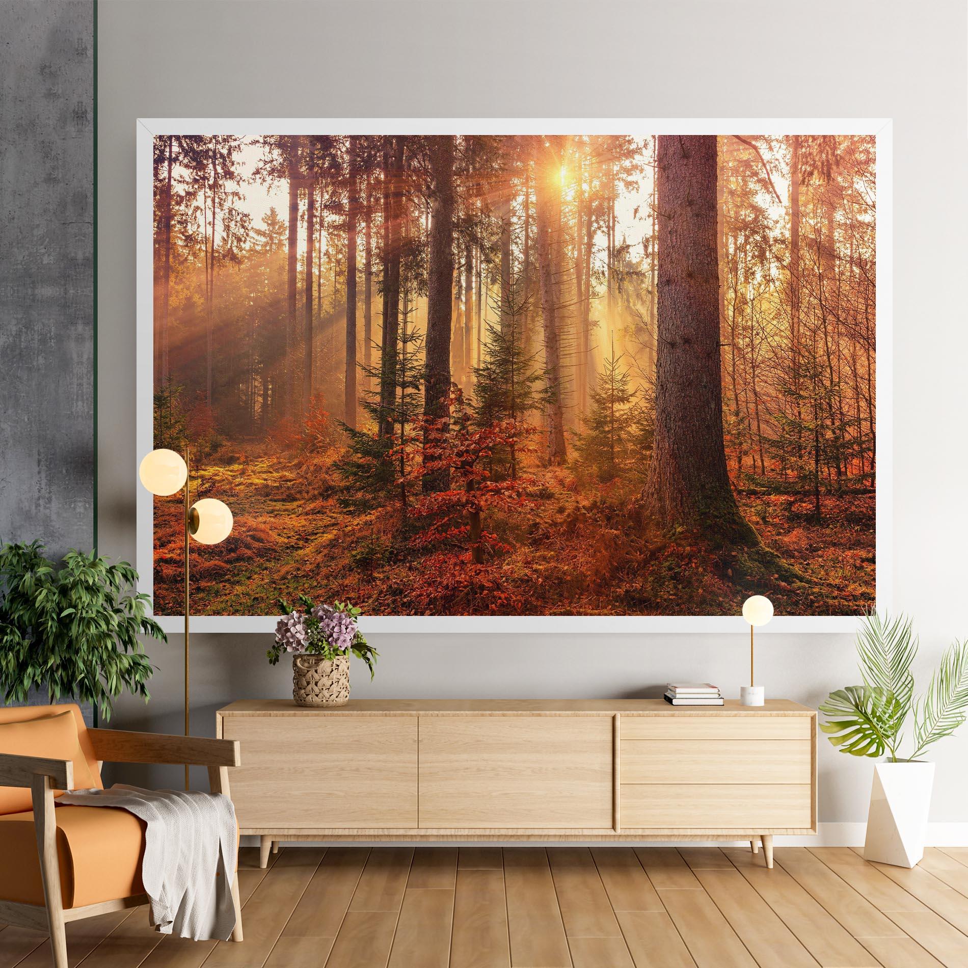 Leinwandbild Orange Light Forest mockup 9