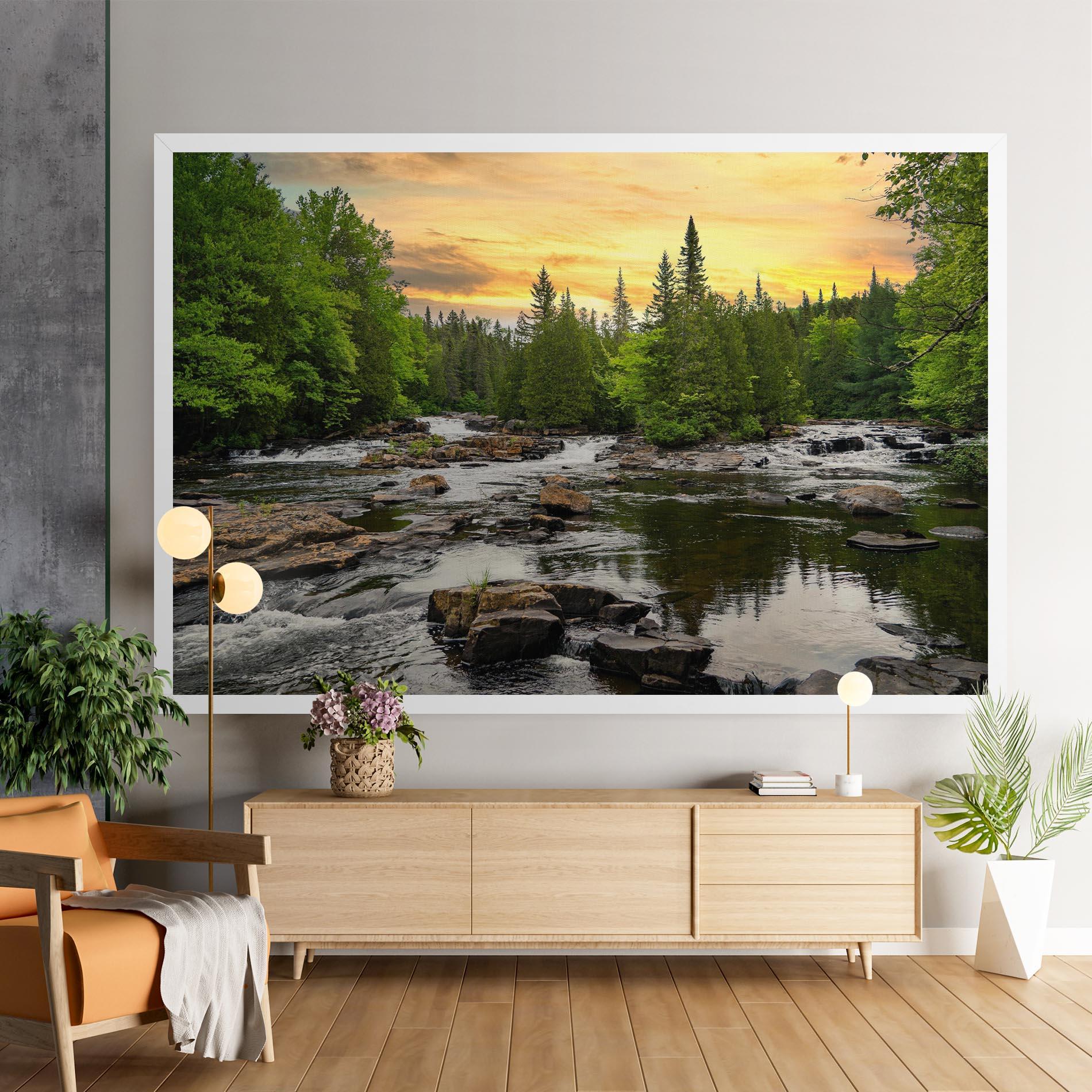 Leinwandbild Small River Forest mockup 9