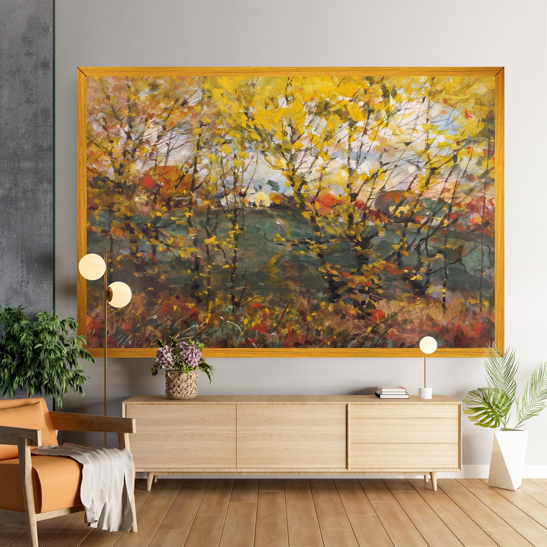 Leinwandbild Autumn Painting Tree mockup 9