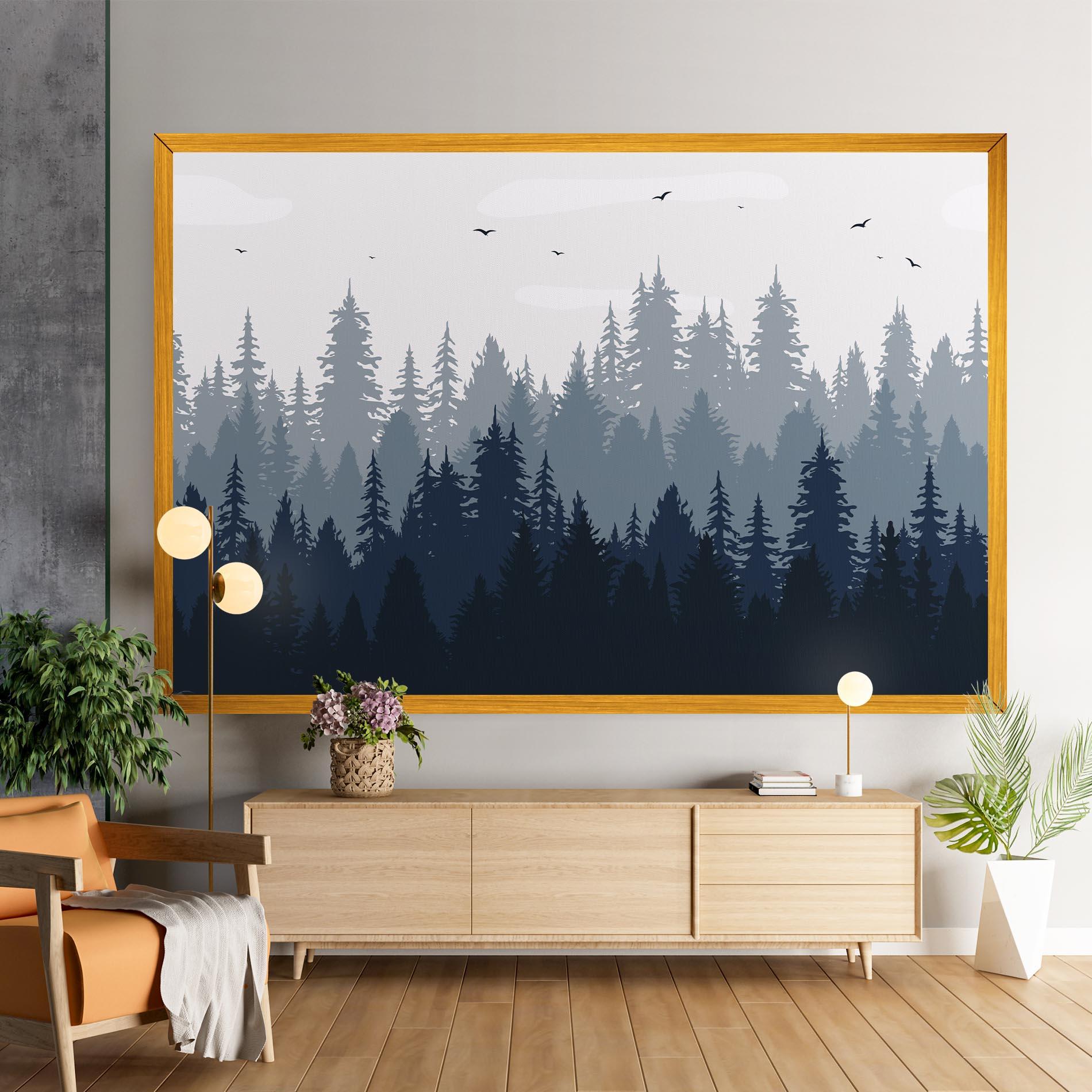 Leinwandbild Foggy Blue Forest mockup 9