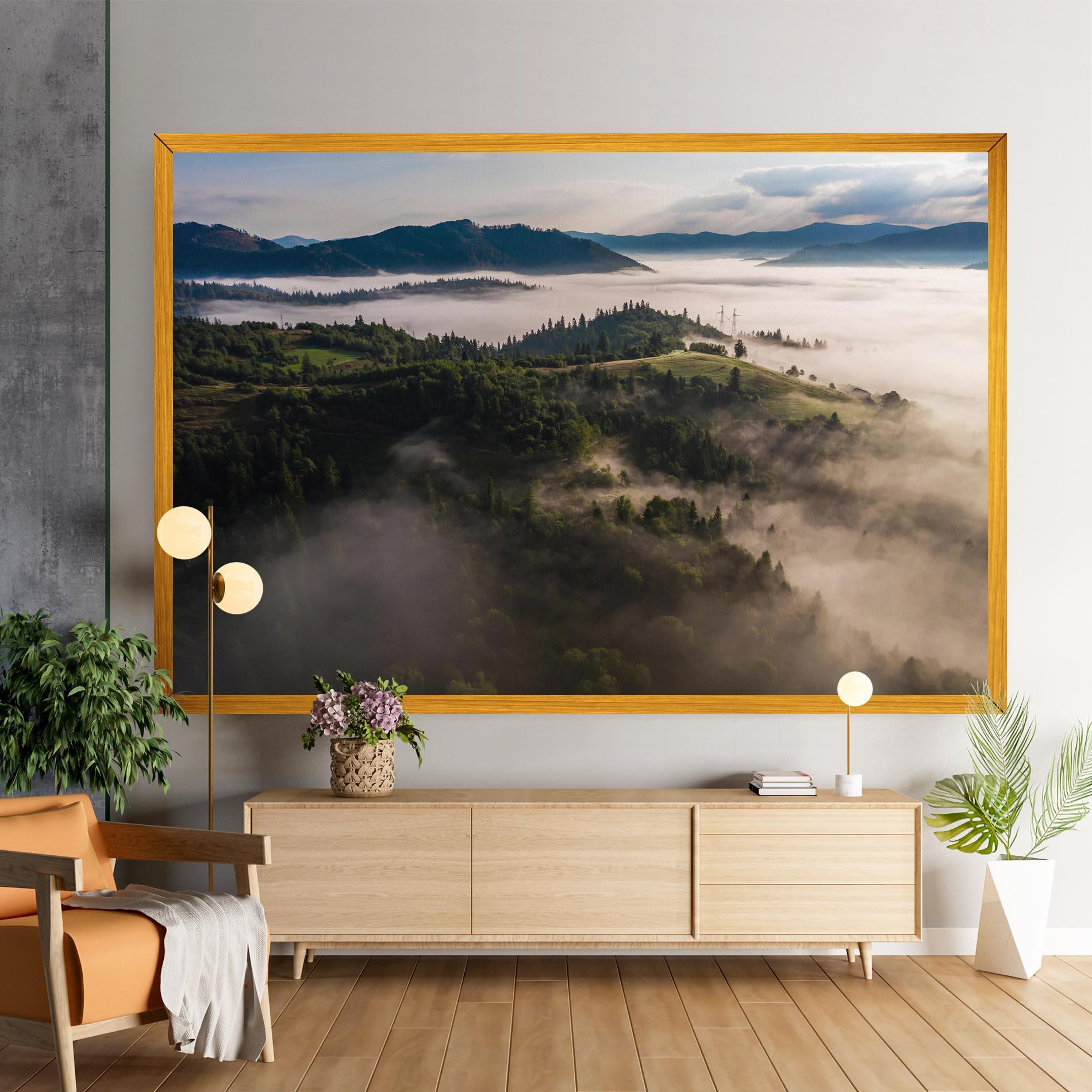 Leinwandbild Foggy Forest View mockup 9