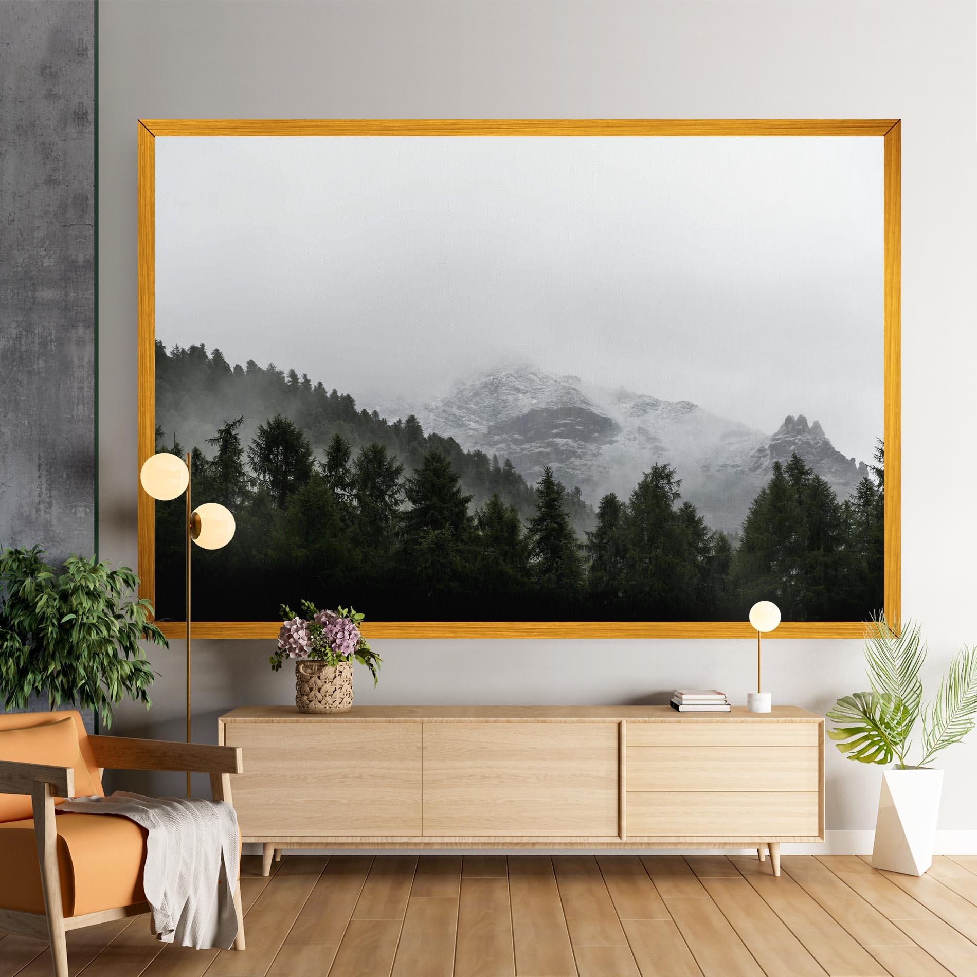 Leinwandbild Foggy Mountain Forest mockup 9