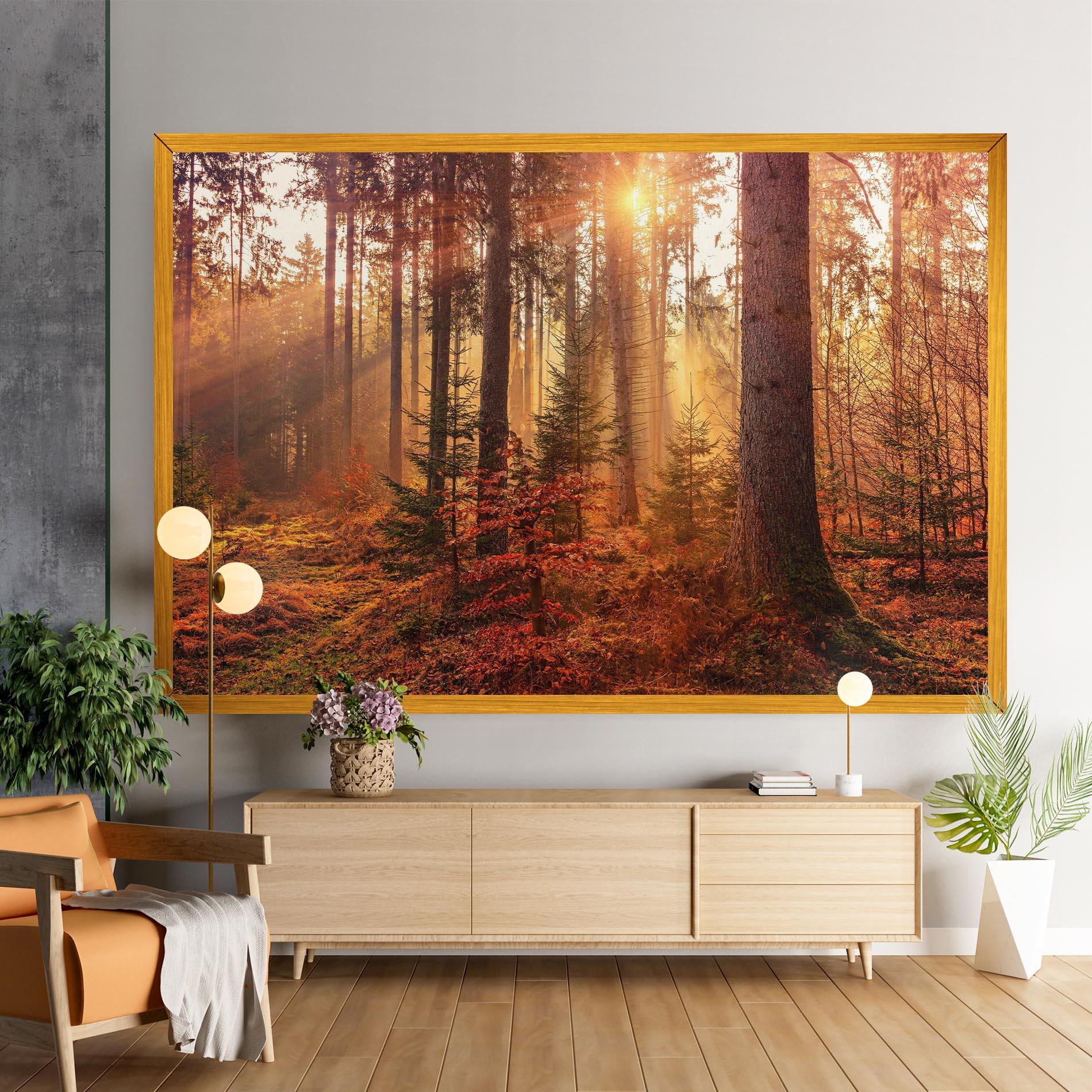 Leinwandbild Orange Light Forest mockup 9
