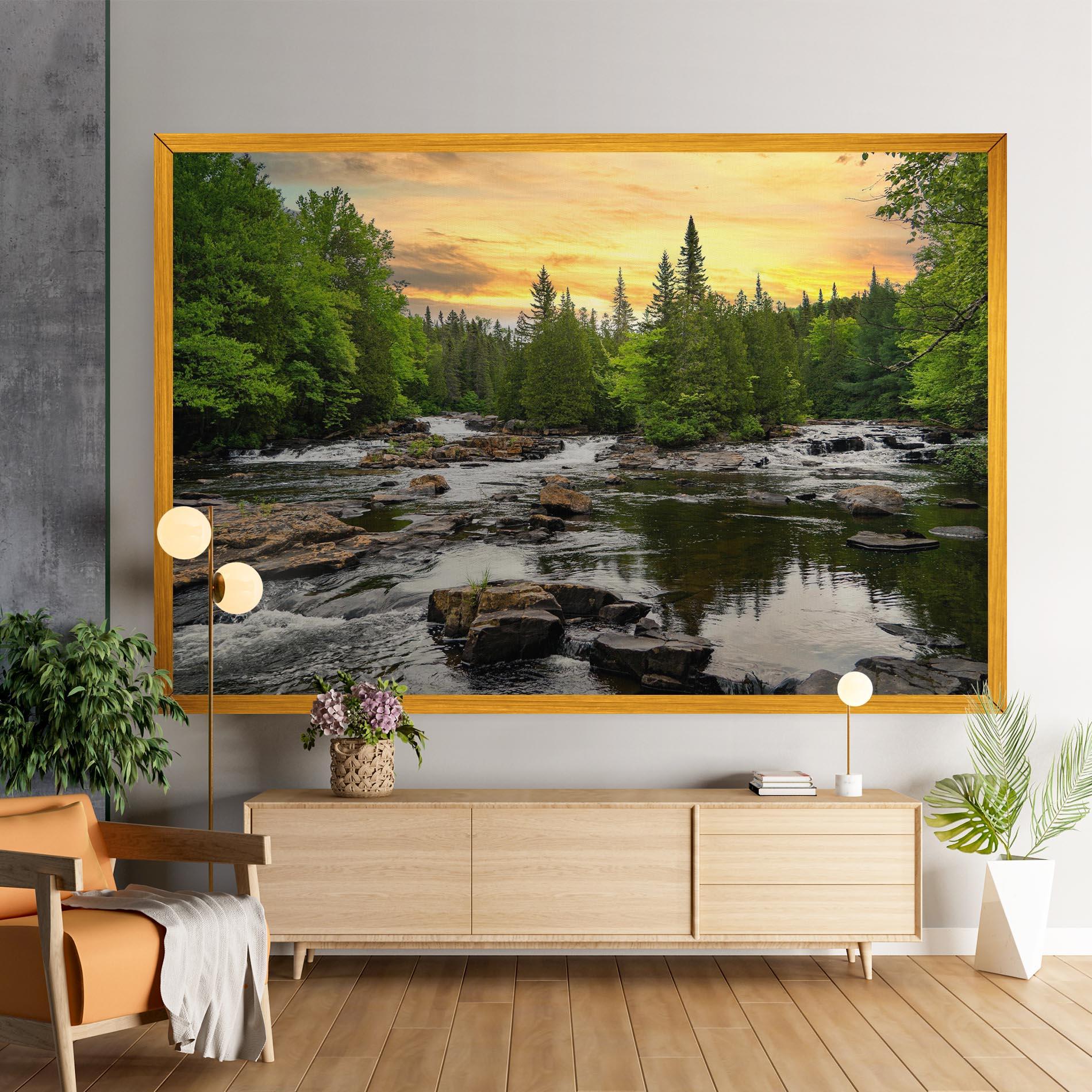 Leinwandbild Small River Forest mockup 9