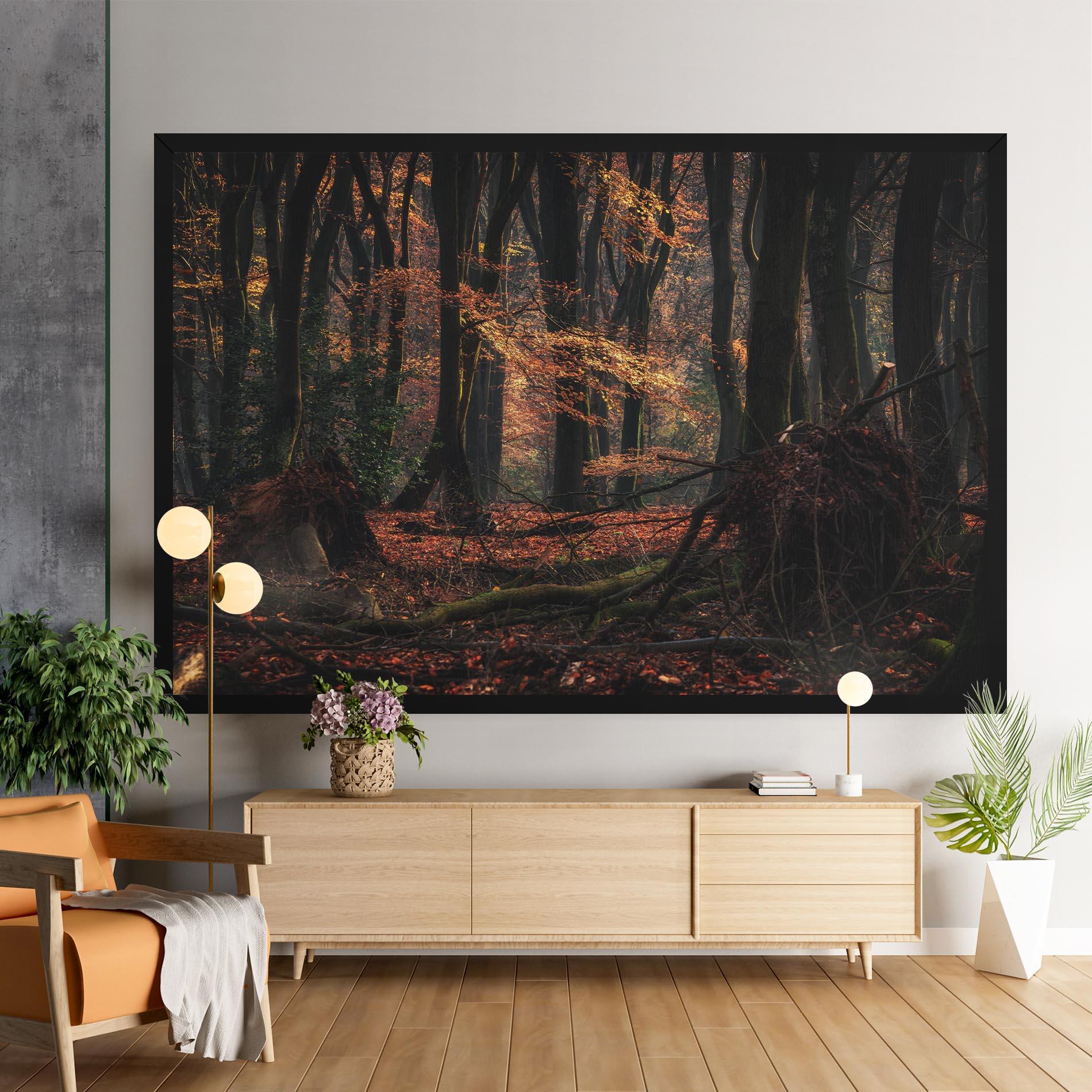 Leinwandbild Autumn Forest Trees mockup 9