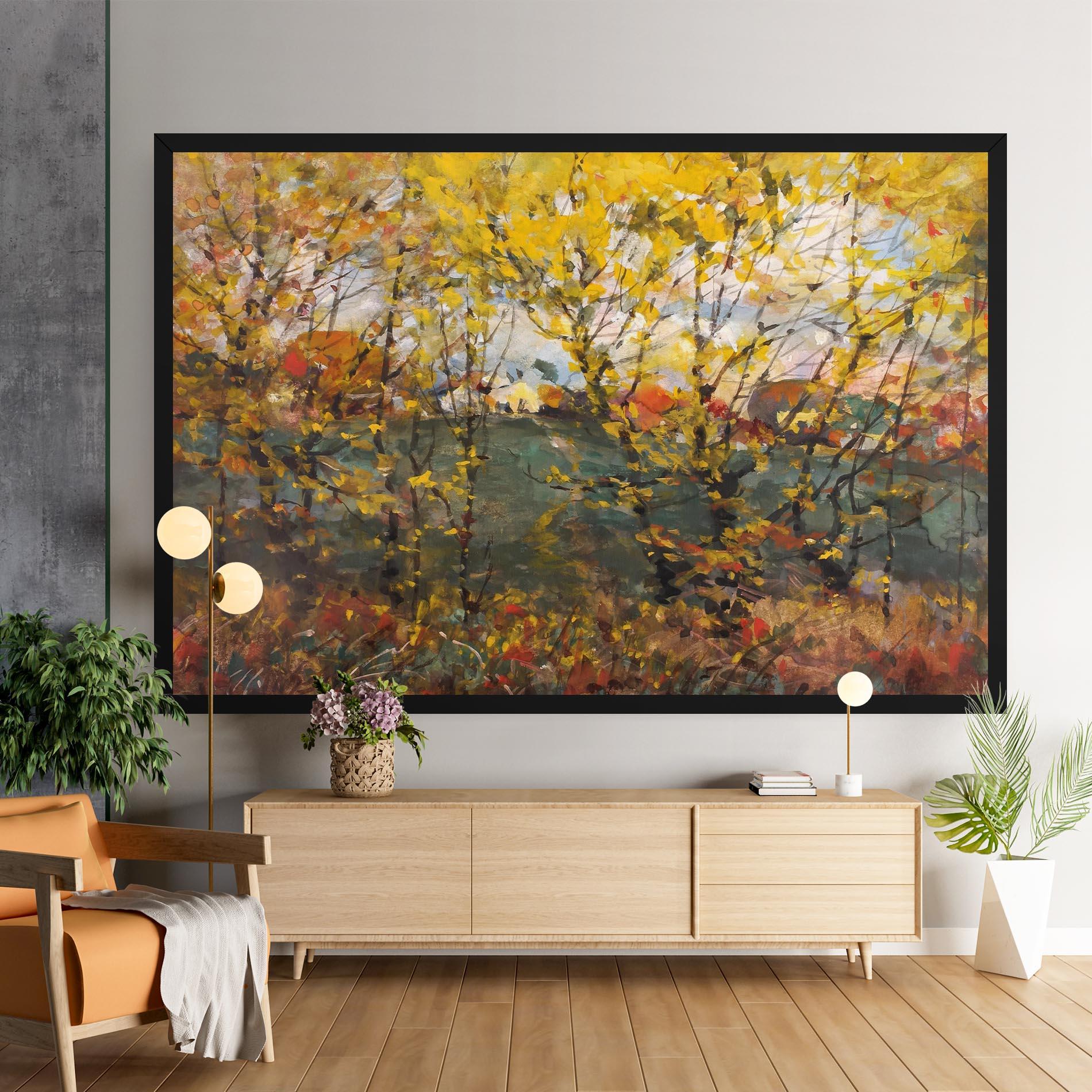 Leinwandbild Autumn Painting Tree mockup 9