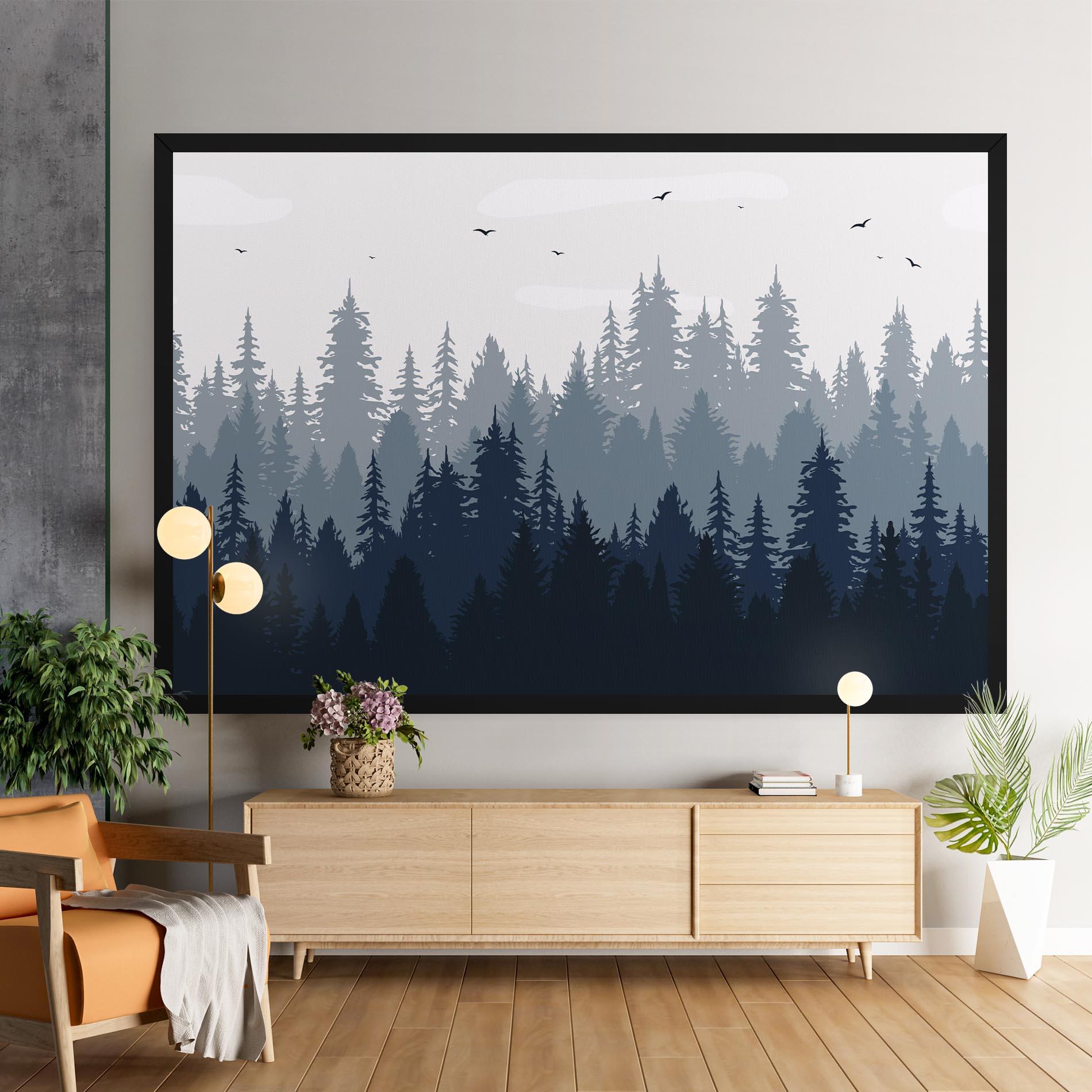 Leinwandbild Foggy Blue Forest mockup 9
